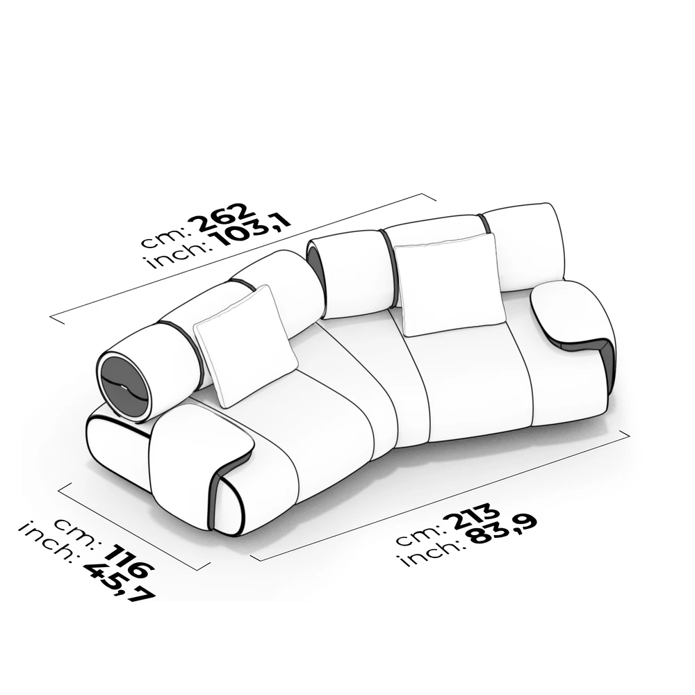 Schéma Module double angulé avec accoudoir