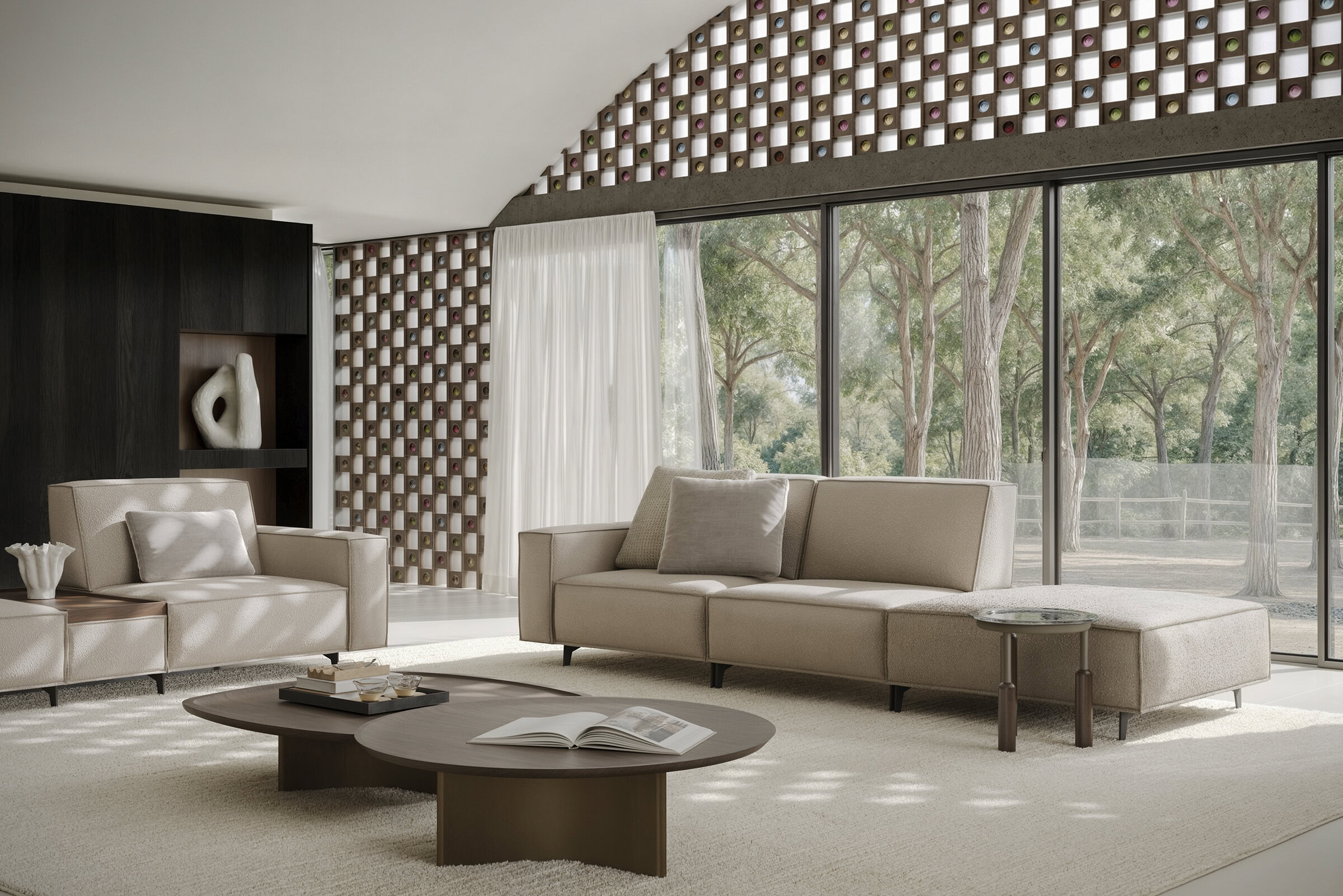 Détail du piètement du canapé Air Cavalli