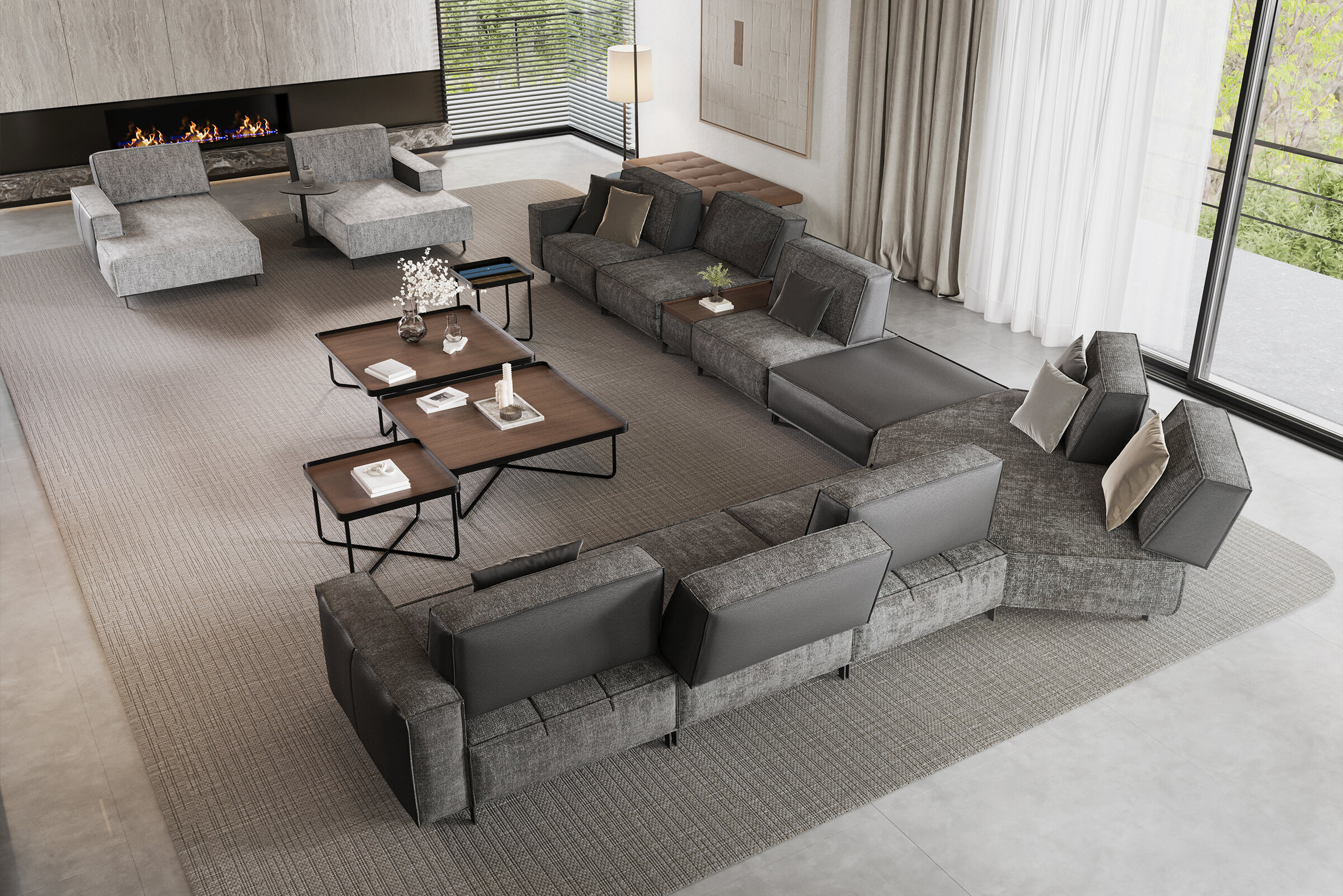 Vue de profil du canapé Air Cavalli