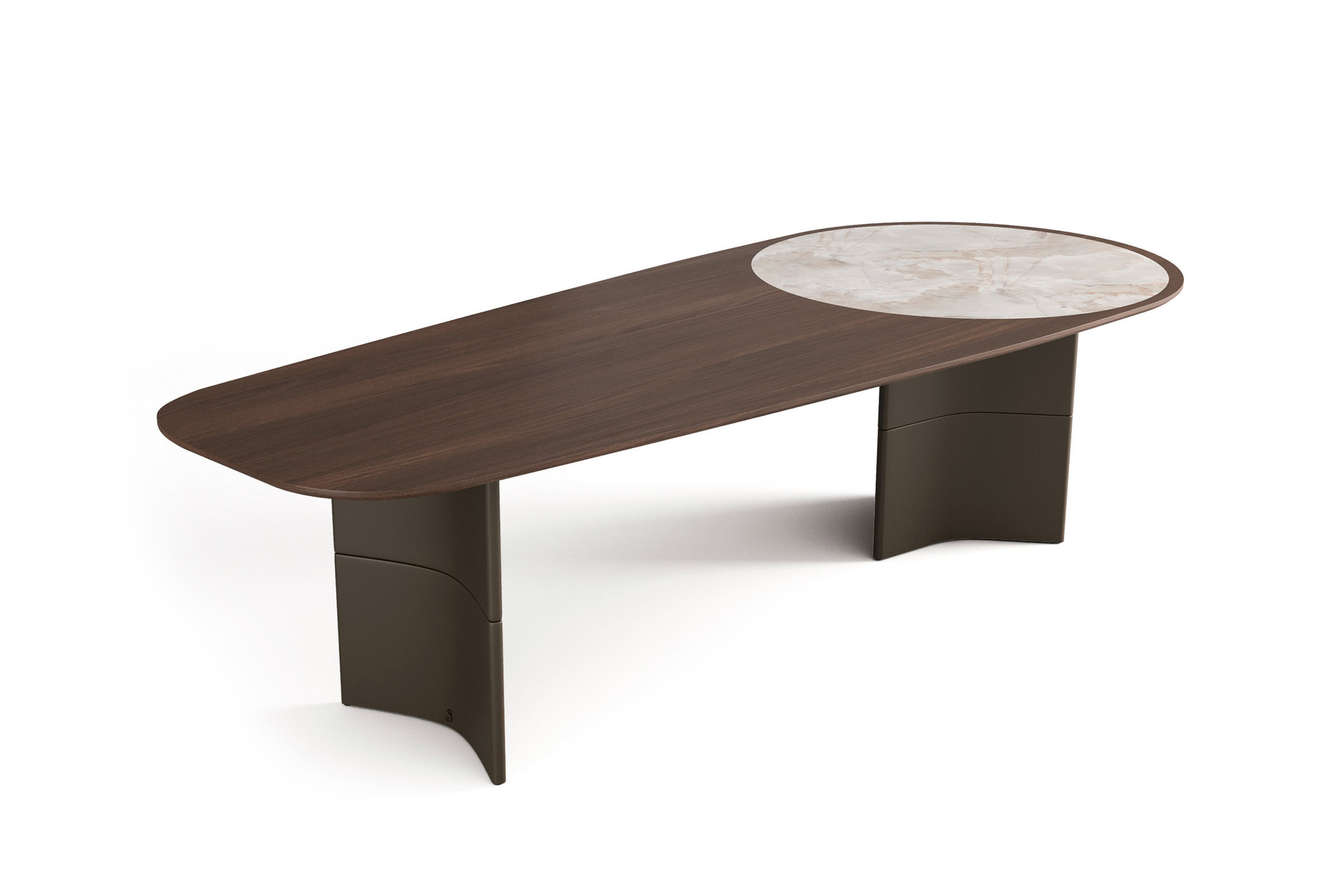 Table Arche Elegante sur fond blanc, vue de profil