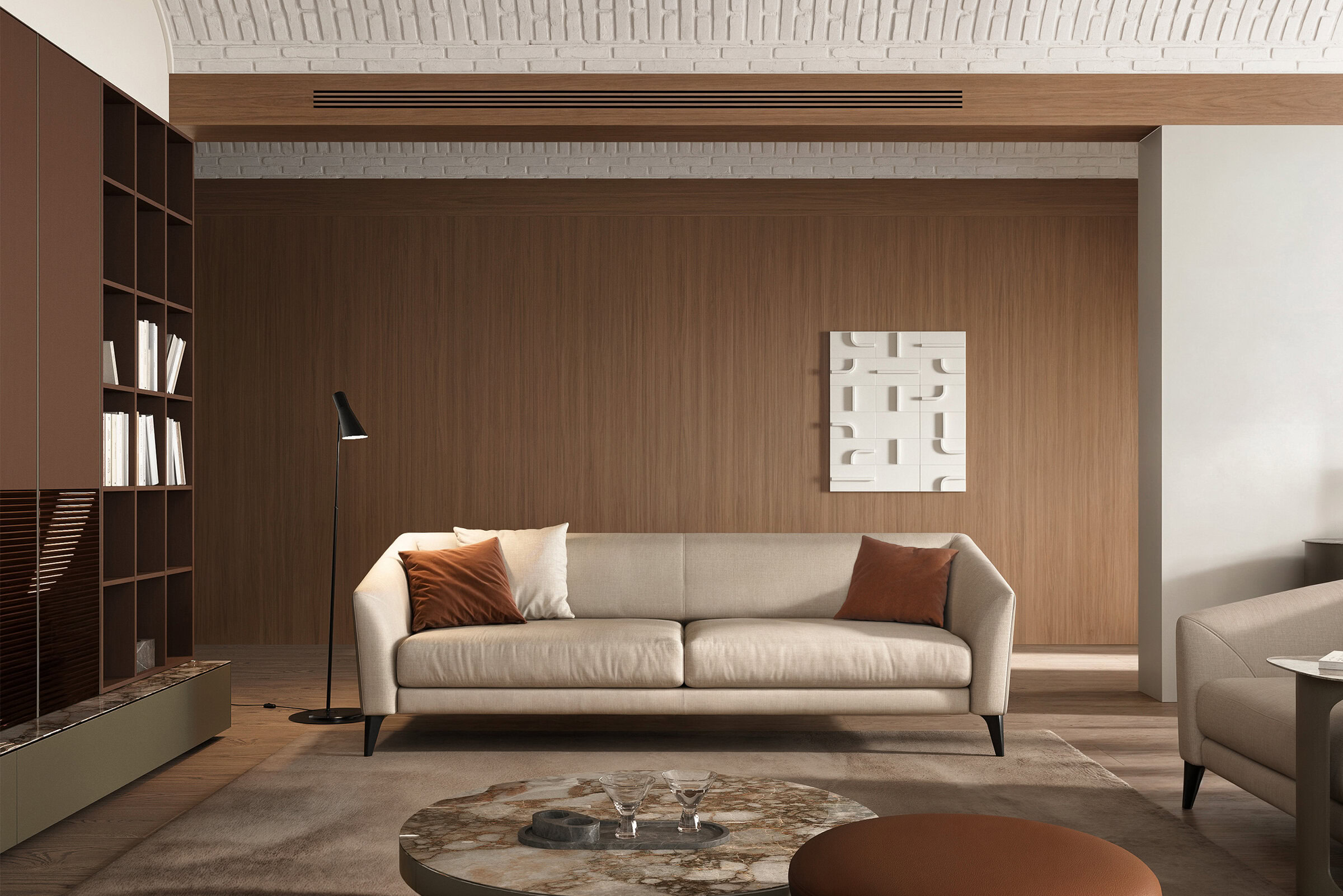 Canapé Aston Villa dans un salon classique et moderne