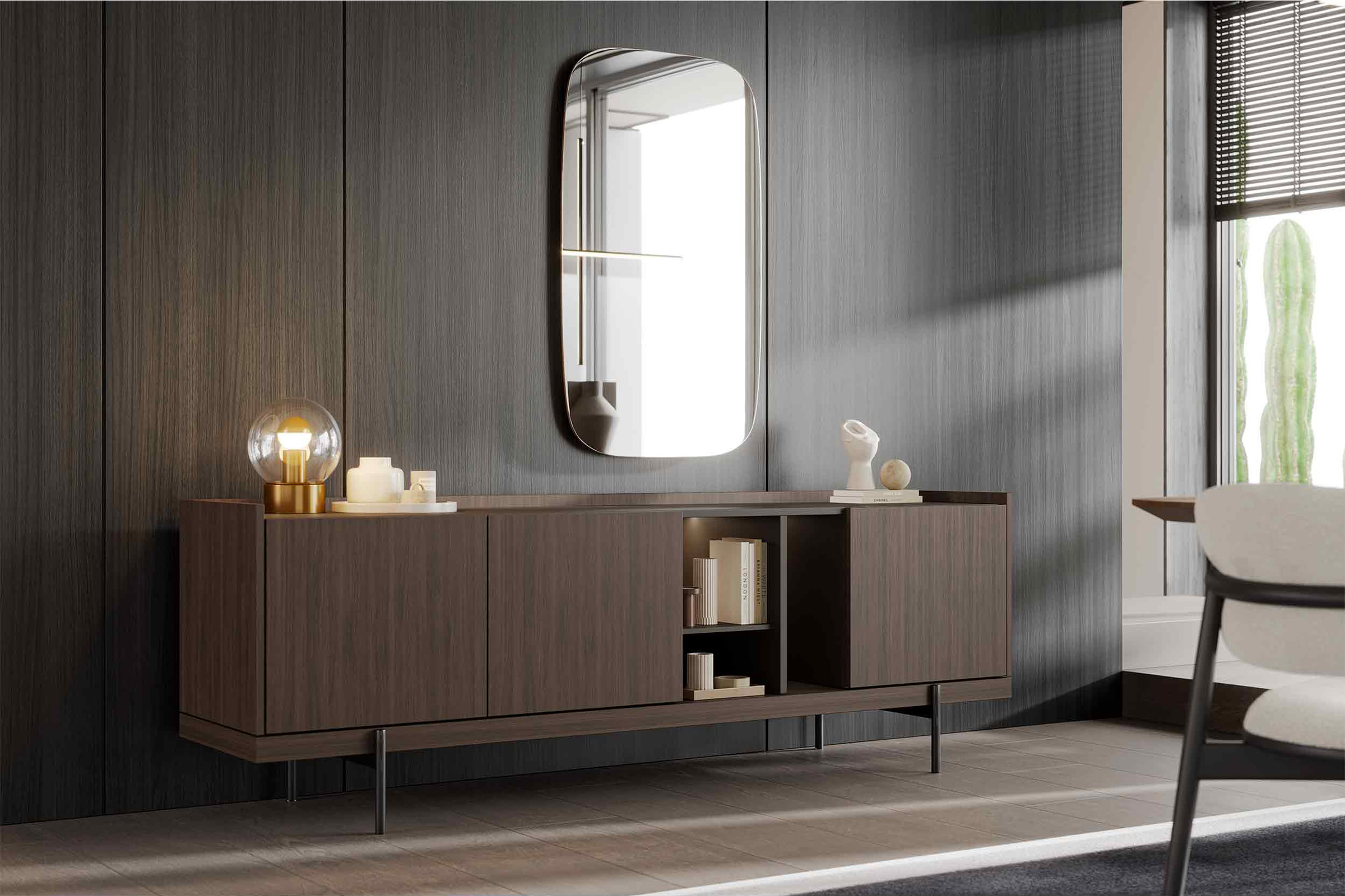 Détail du design du buffet Barcelona