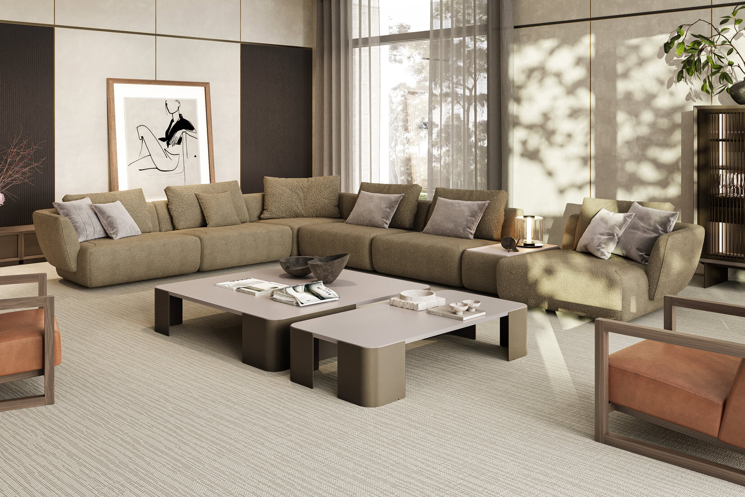 Table basse Bloom dans un salon