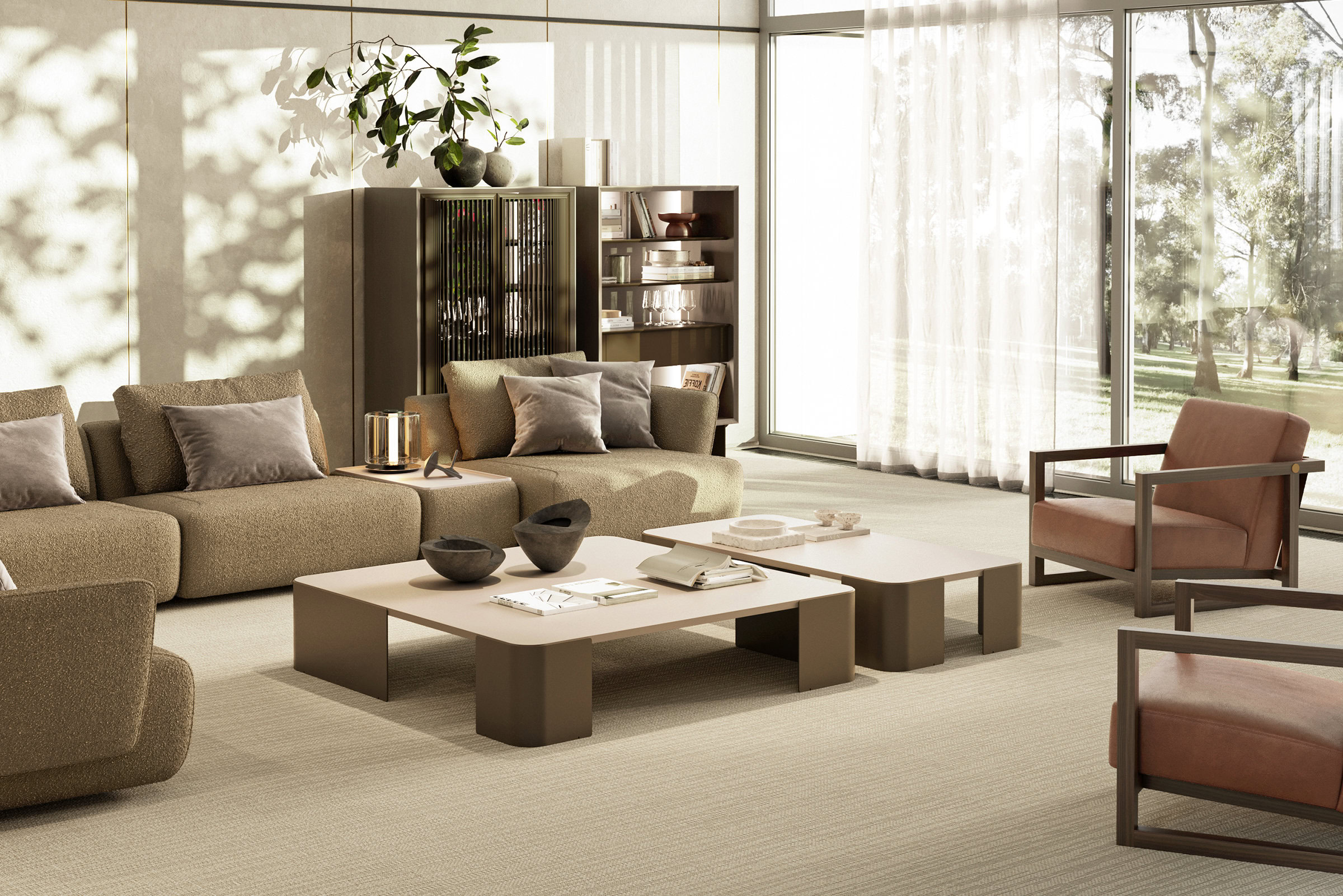 Détail du design organique de la table Bloom