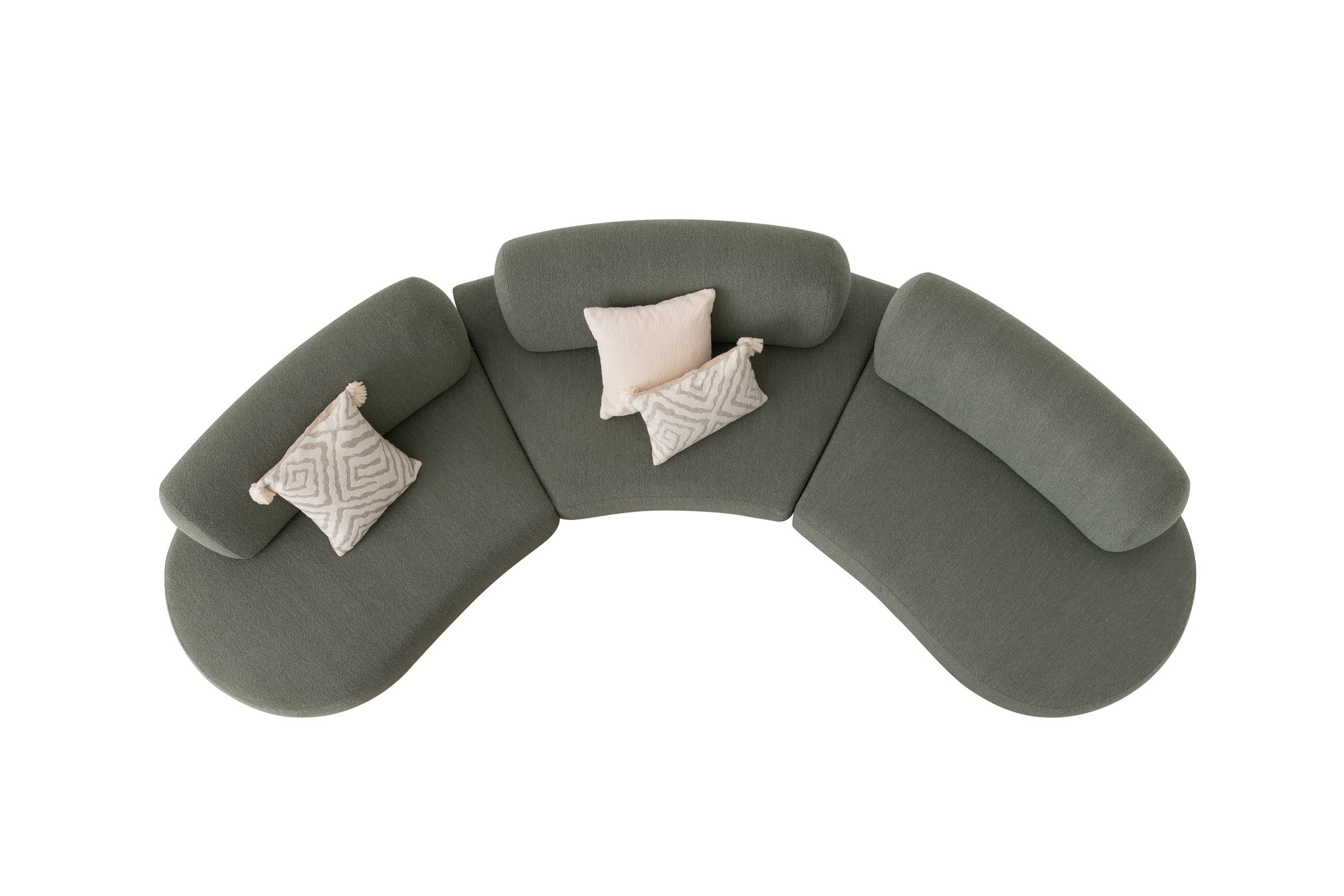 Canapé Bon Bon composition verte sur fond blanc