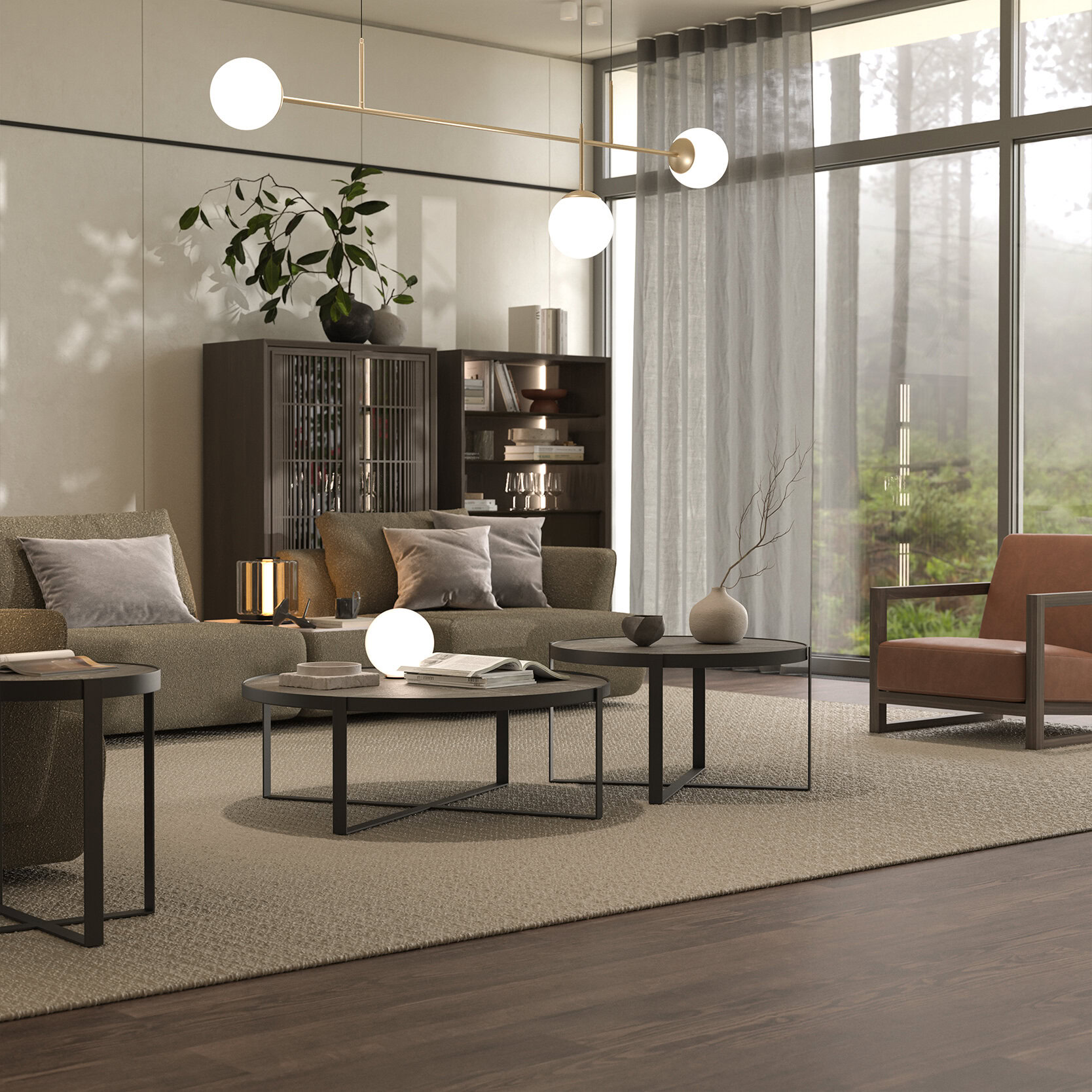 Détail de la finition pierre de la table Capella Stone