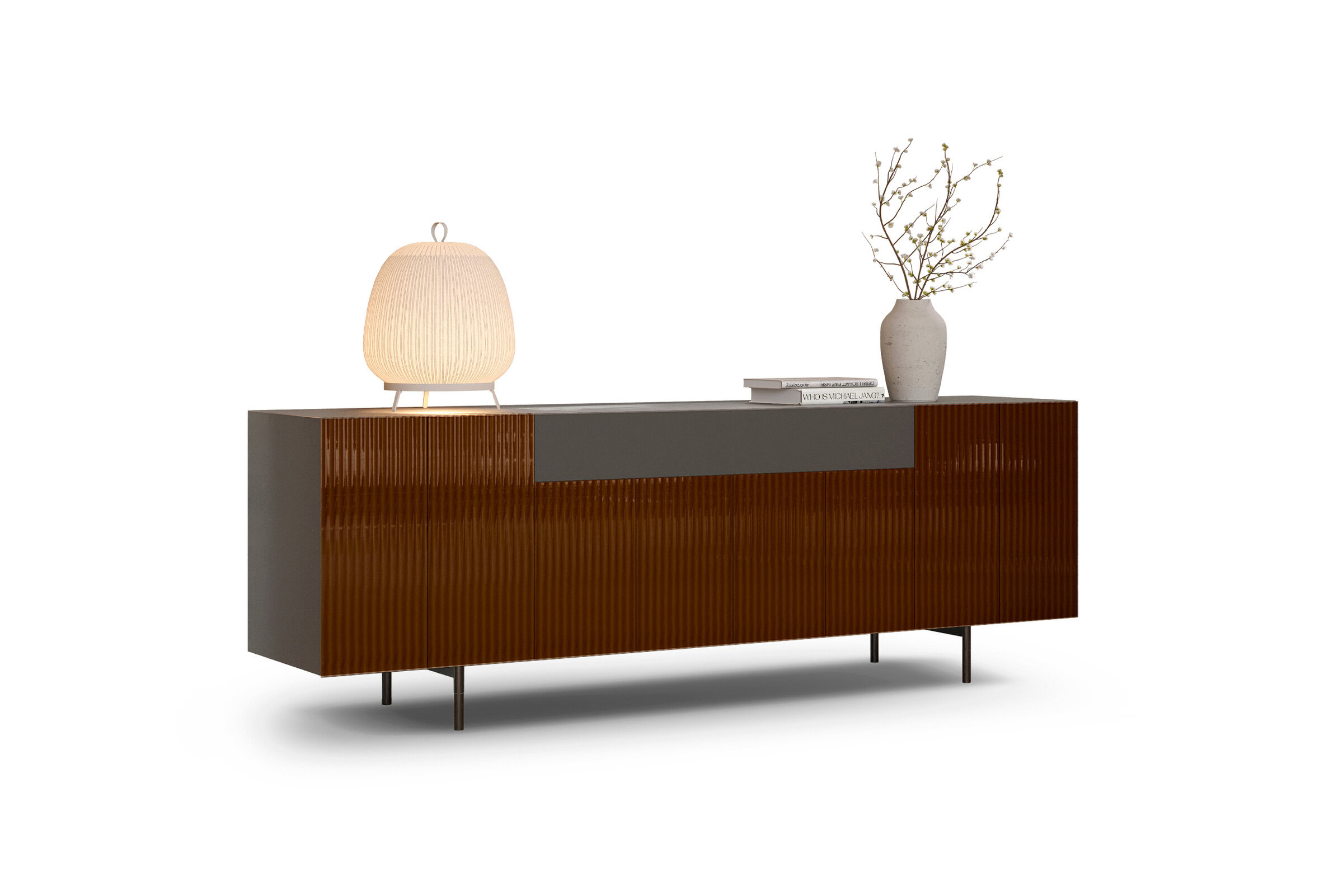 Buffet Charm sur fond blanc, vue de face