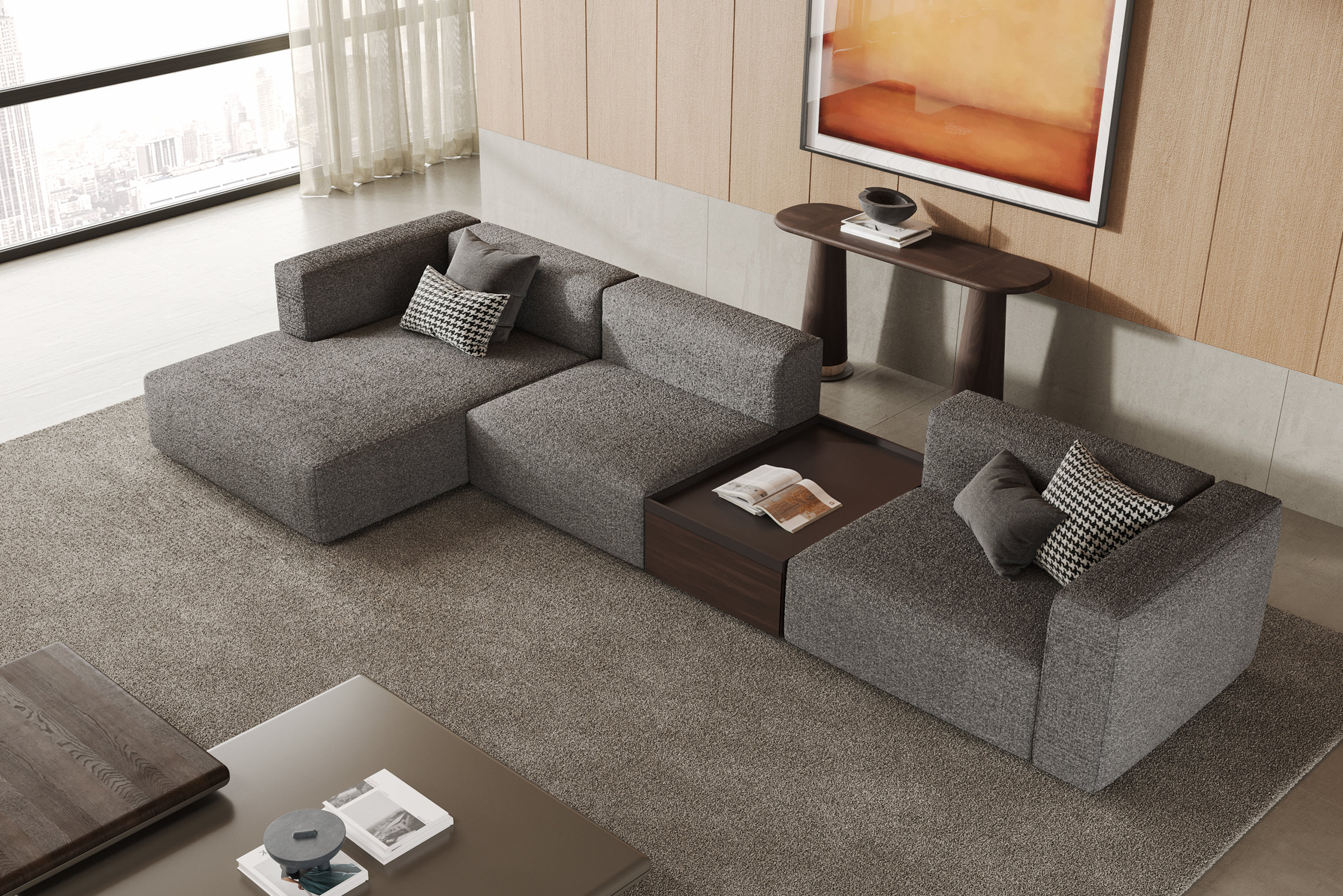 Texture du tissu du canapé Cubic