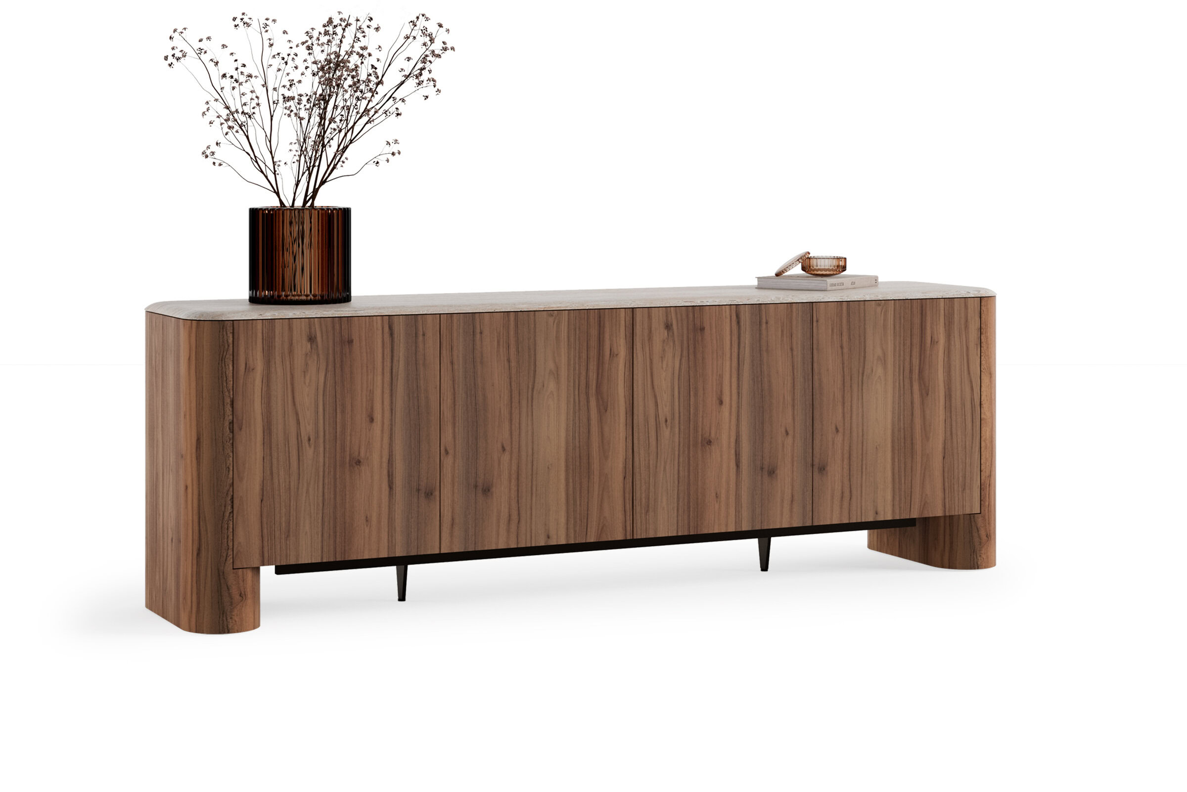 Buffet Enna sur fond blanc, vue de face