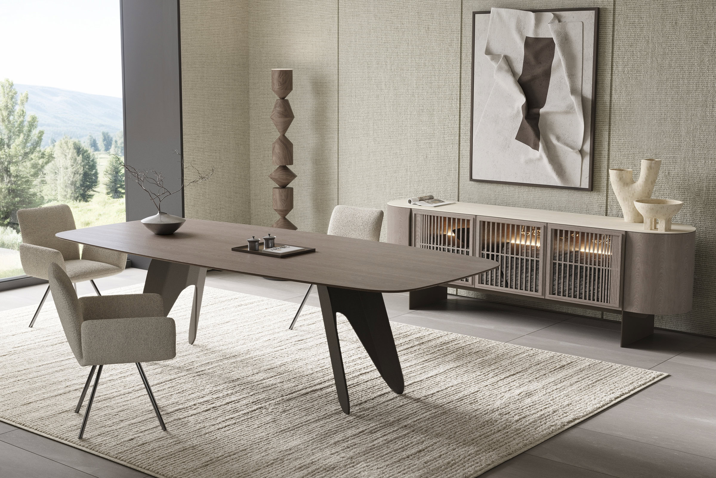 Buffet Riva dans une salle à manger de luxe