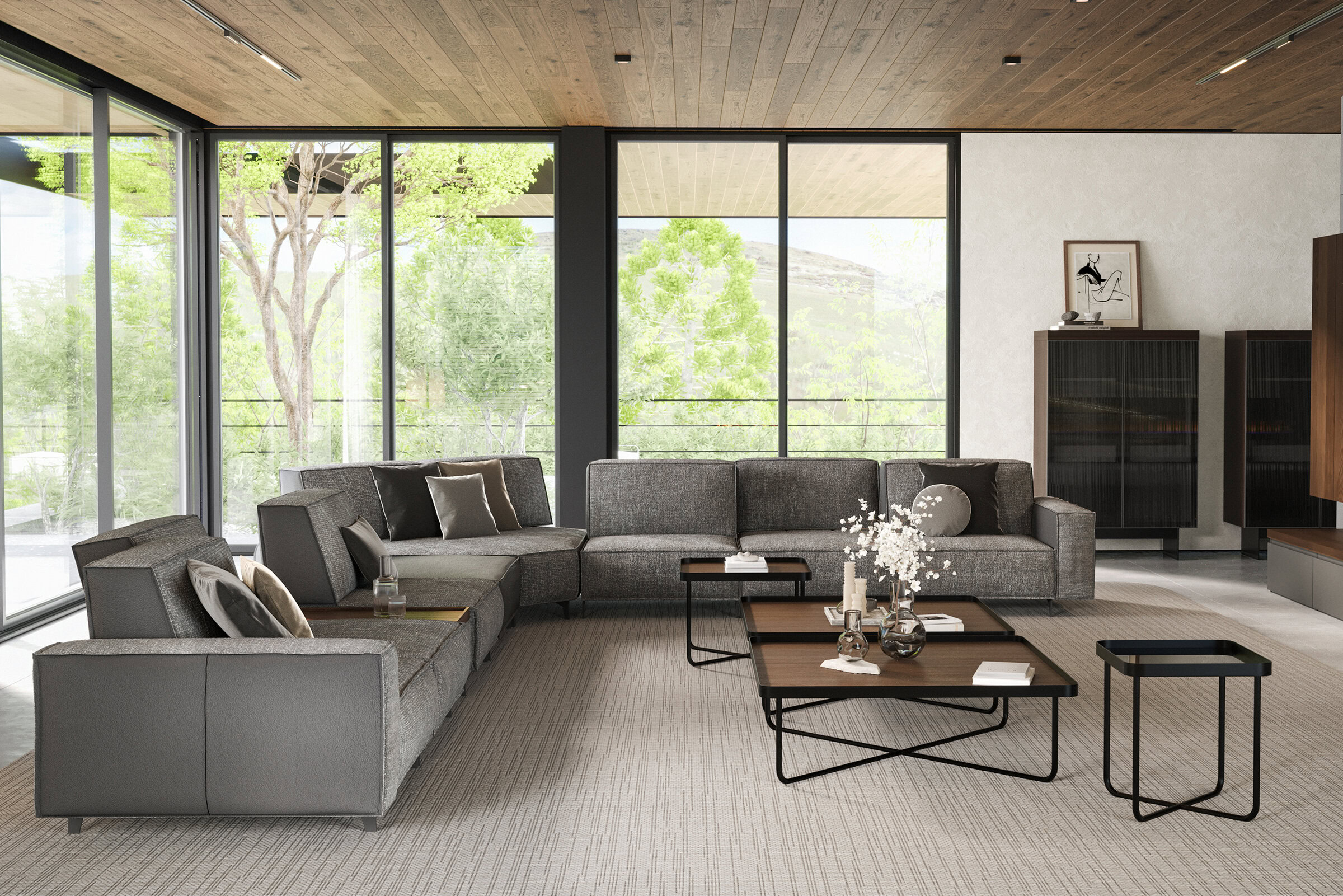 Gros plan sur les matériaux des tables Forte