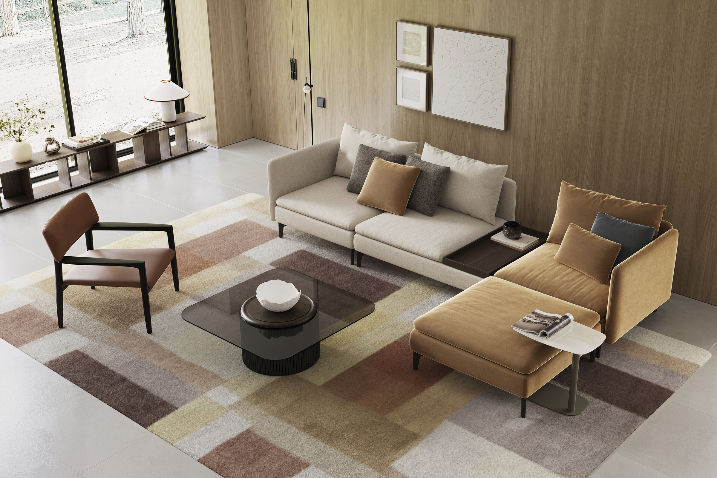 Détail du design massif de la table Solid