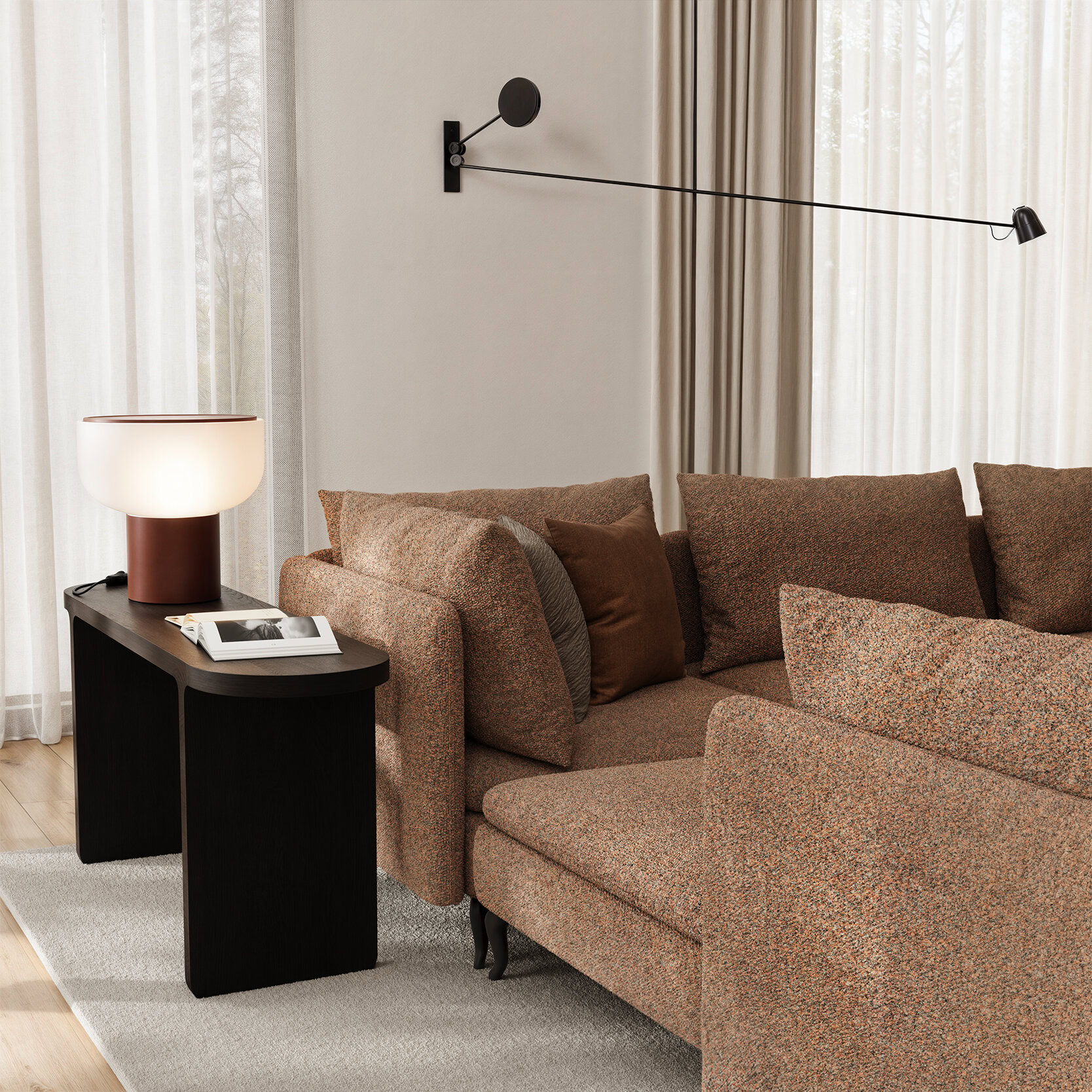 Table d'appoint Max à côté d'un canapé