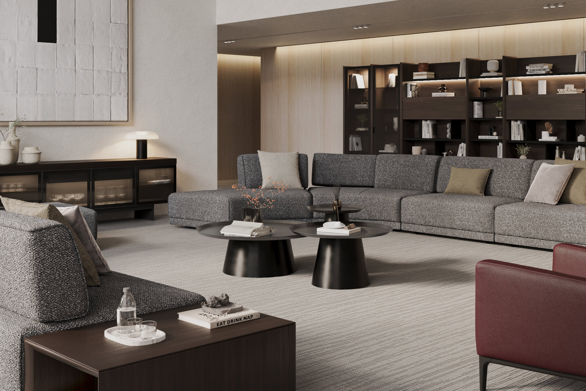 Set de tables Harmony Silver dans un salon lumineux