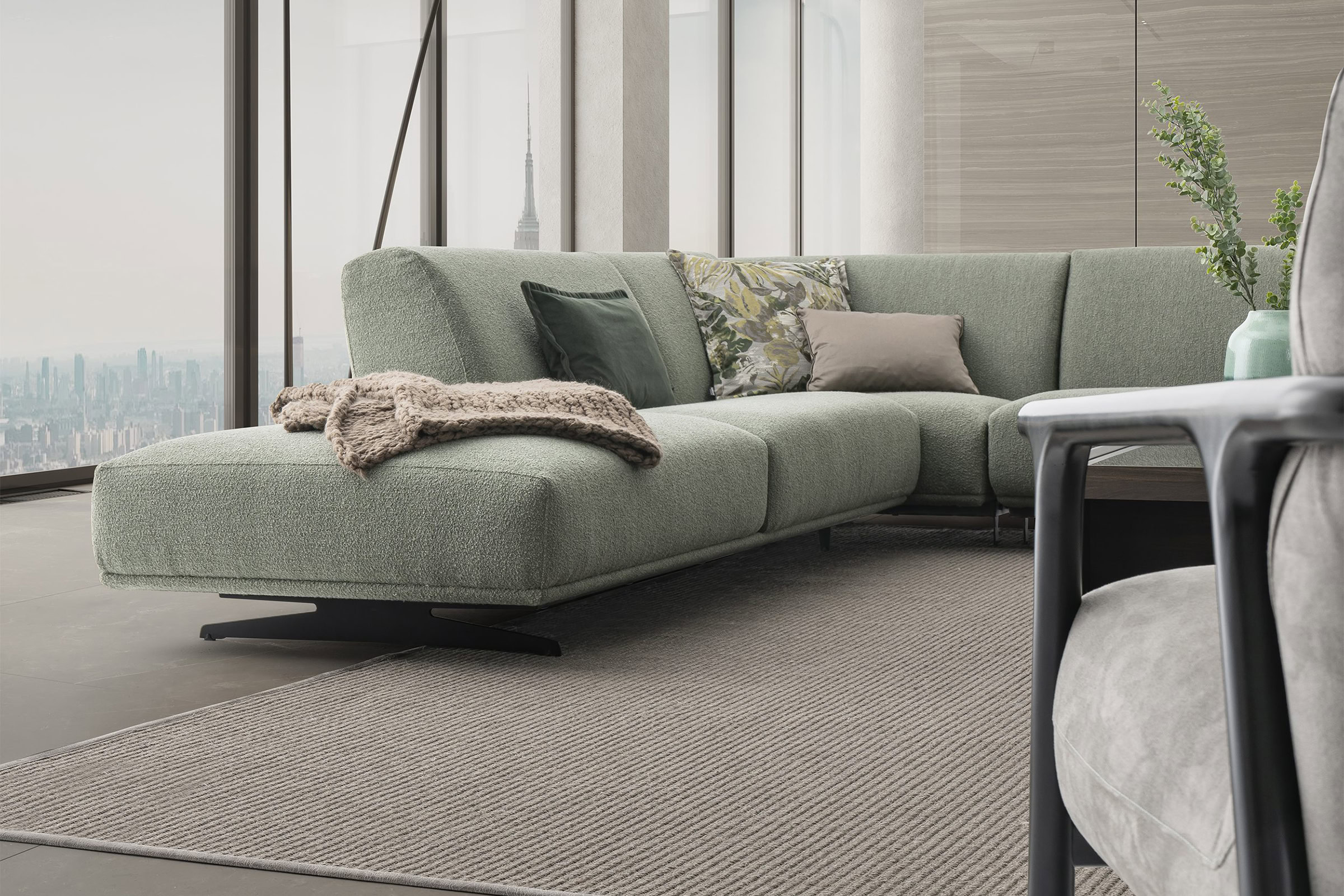 Canapé d'angle Havana dans un salon lumineux