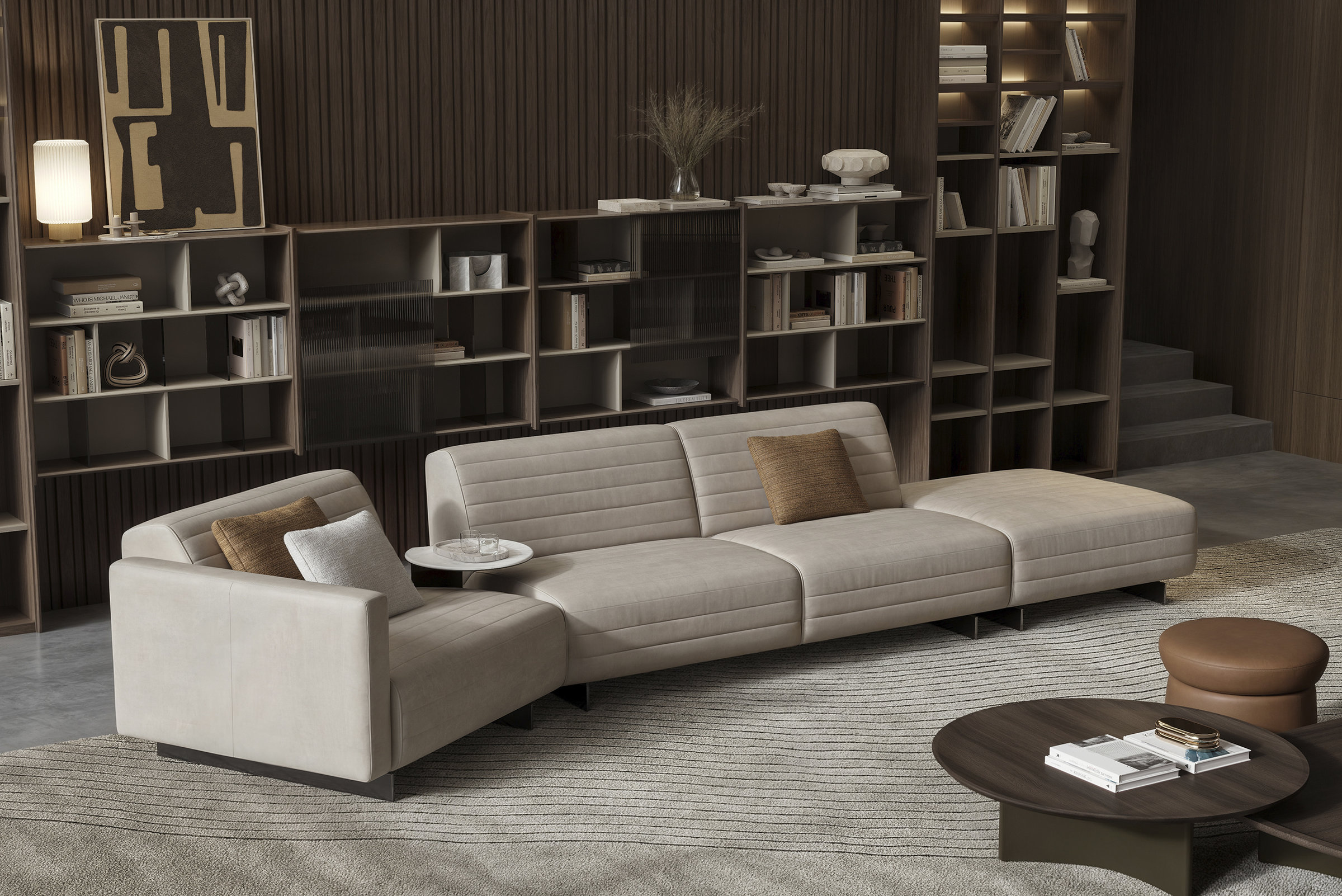 Système d'étagères Gama dans un salon