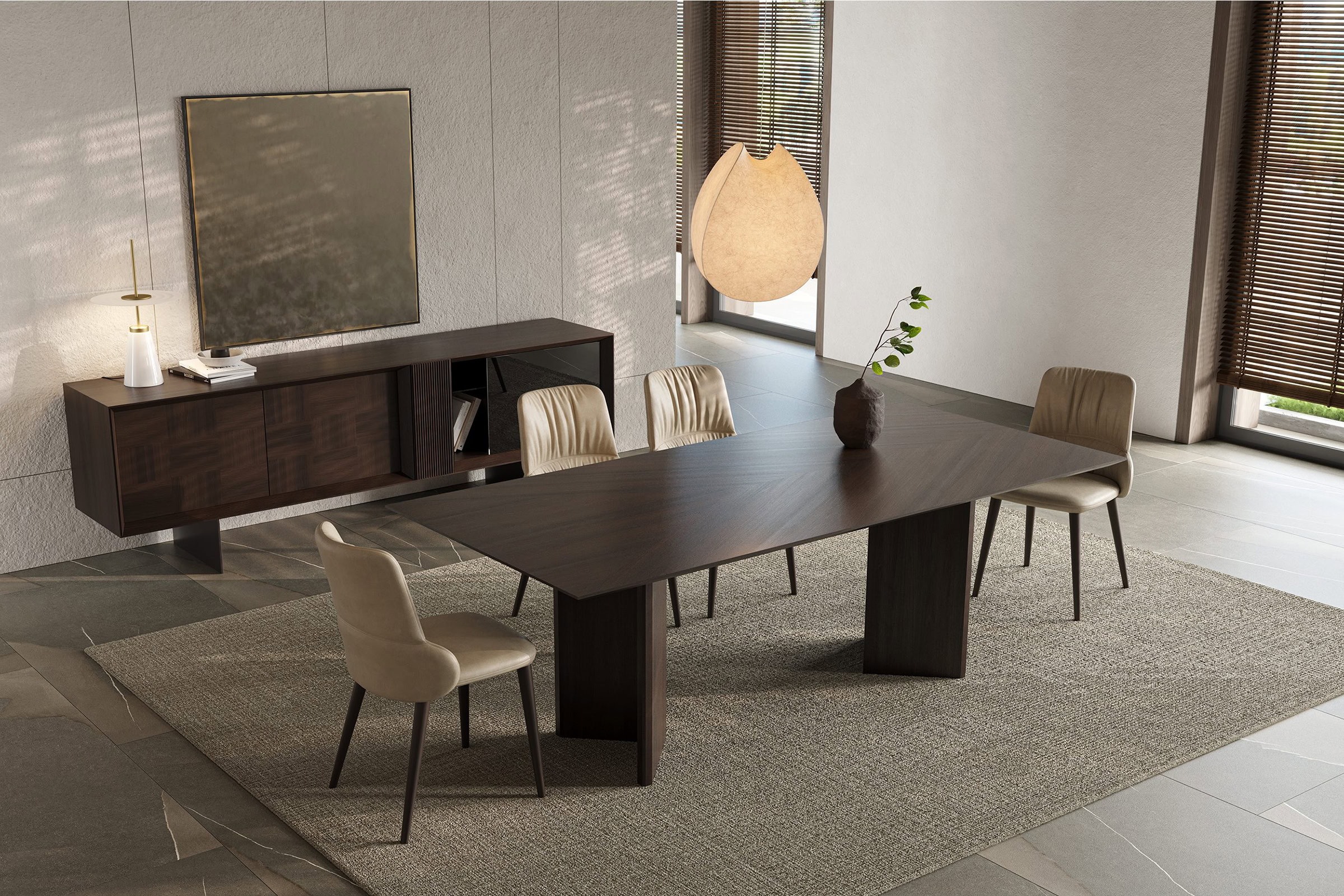 Buffet Héritage dans une salle à manger moderne