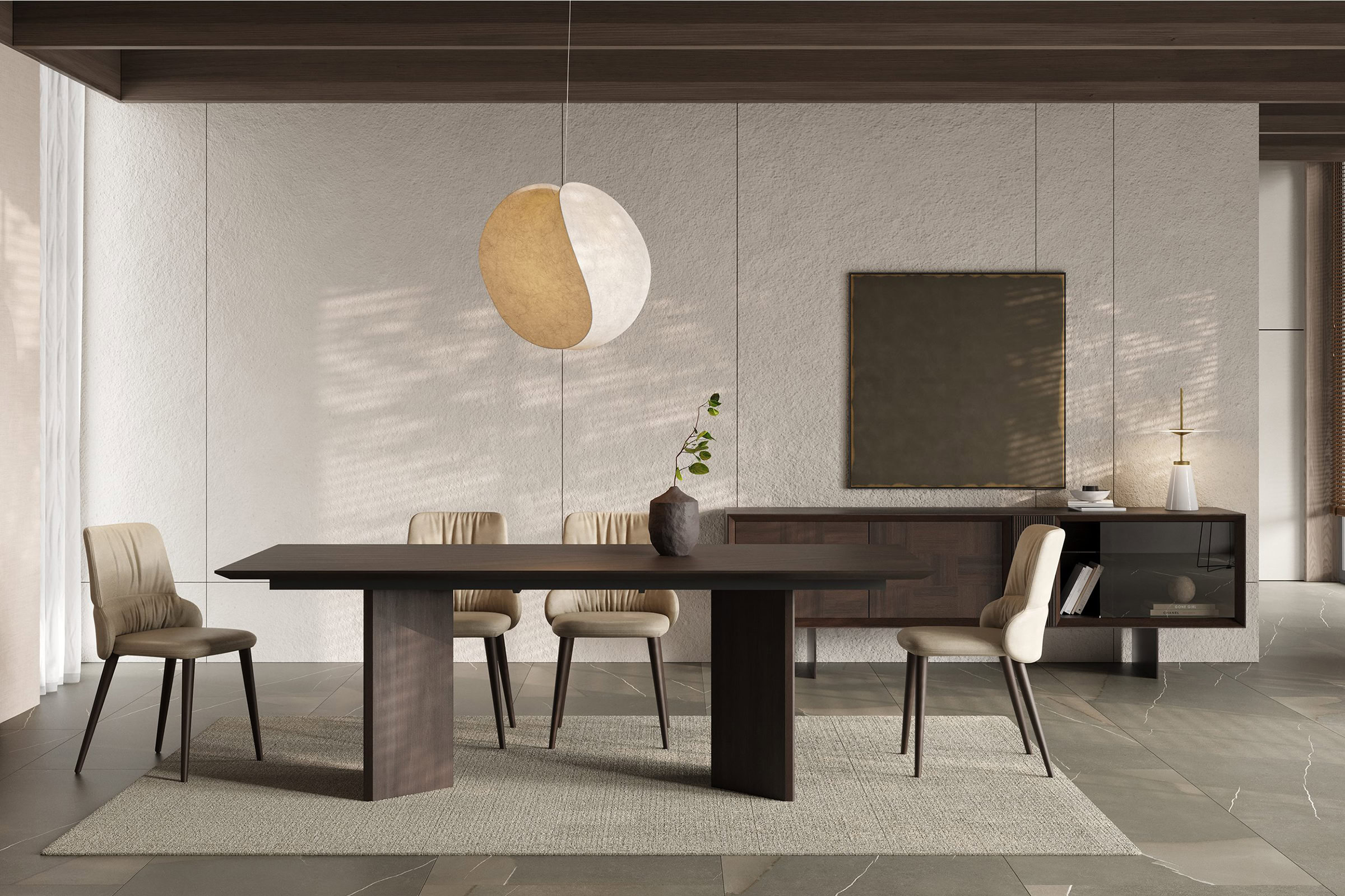 Ambiance avec le buffet et le miroir Héritage