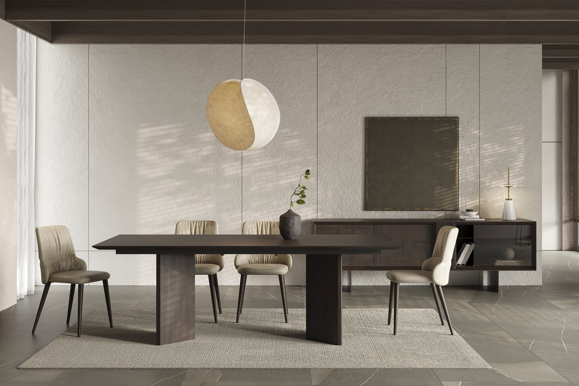 Détail du design de la table Patrimoine