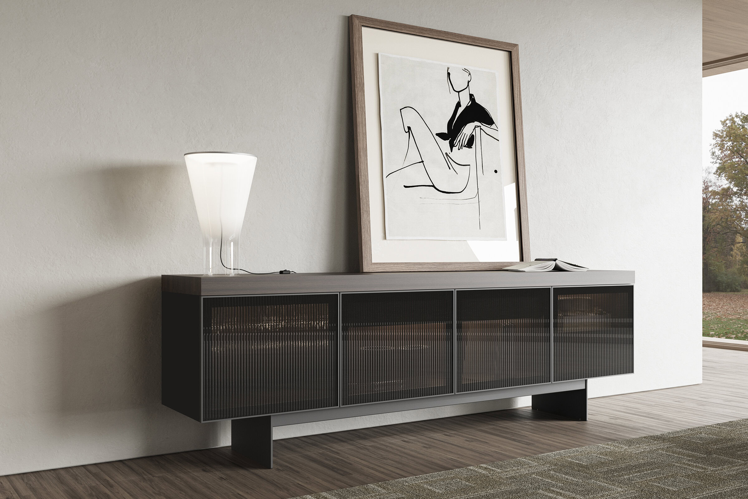 Détail du design du buffet Hiro