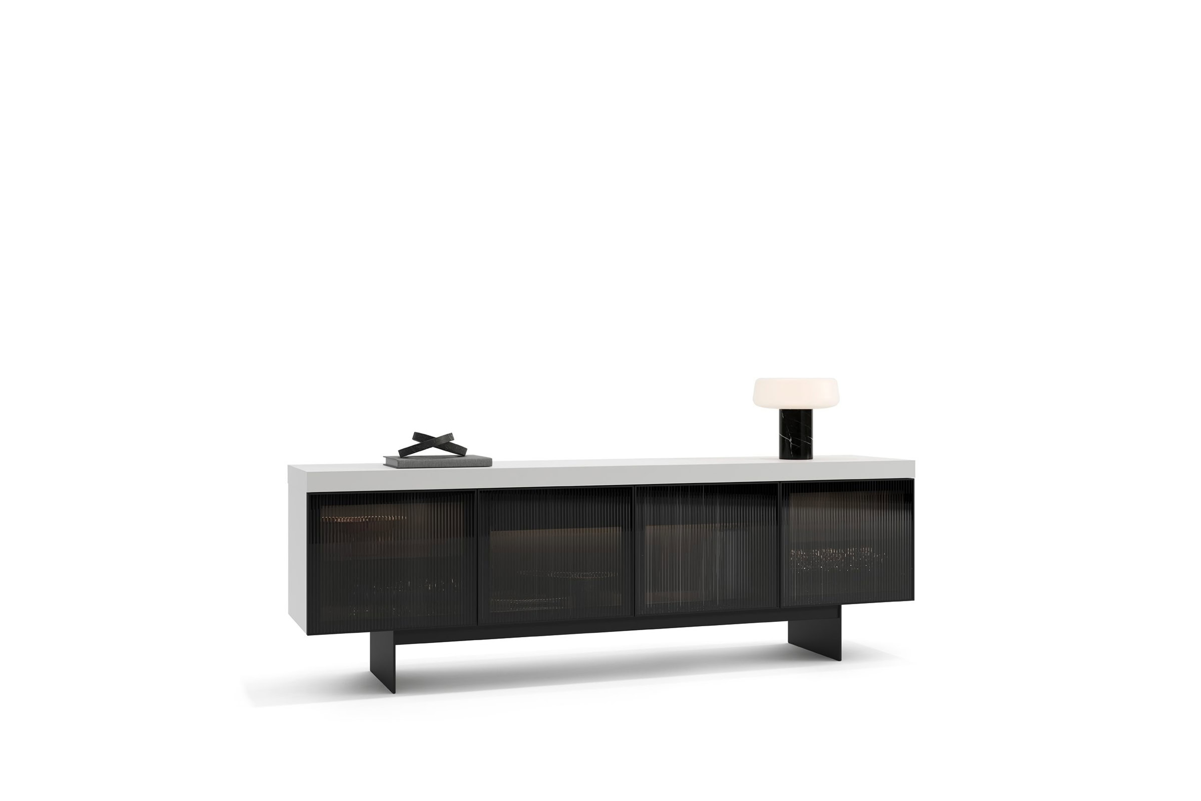 Buffet Hiro Écru sur fond blanc