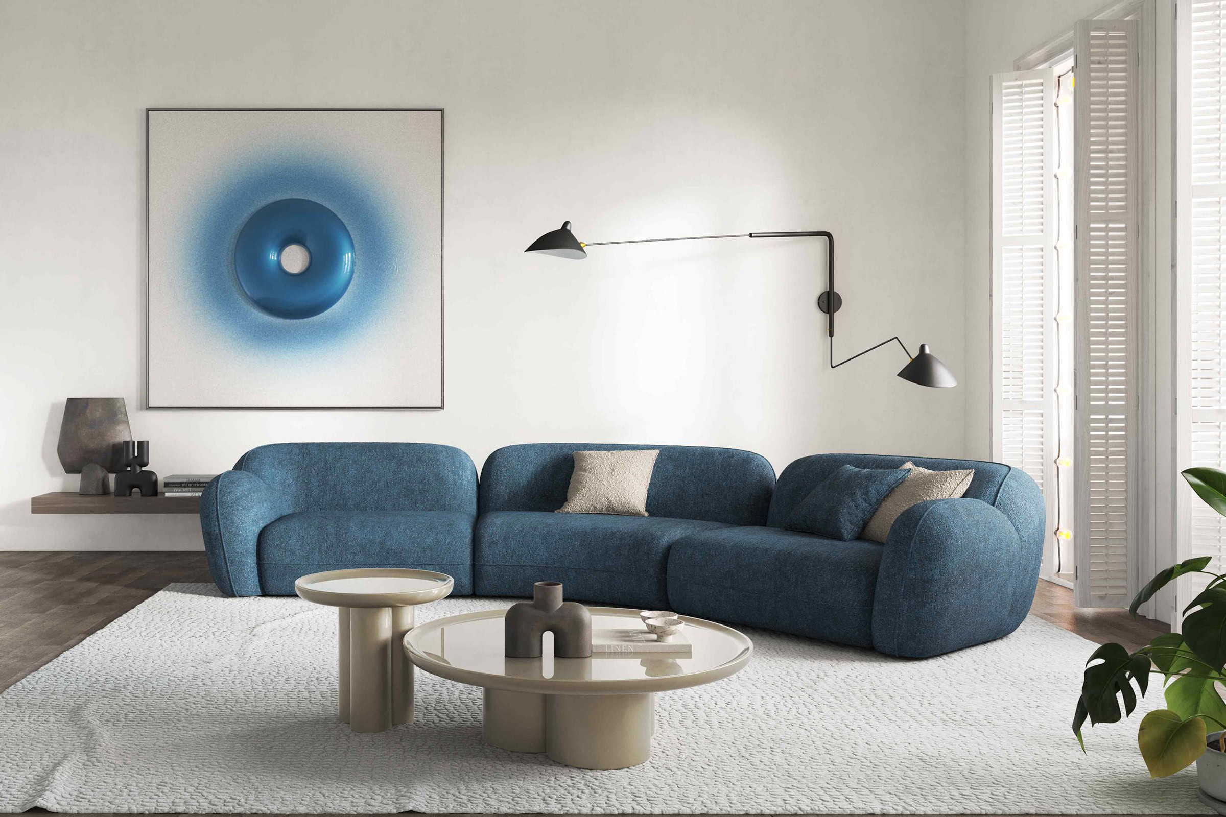 Gros plan sur les finitions du canapé Icona