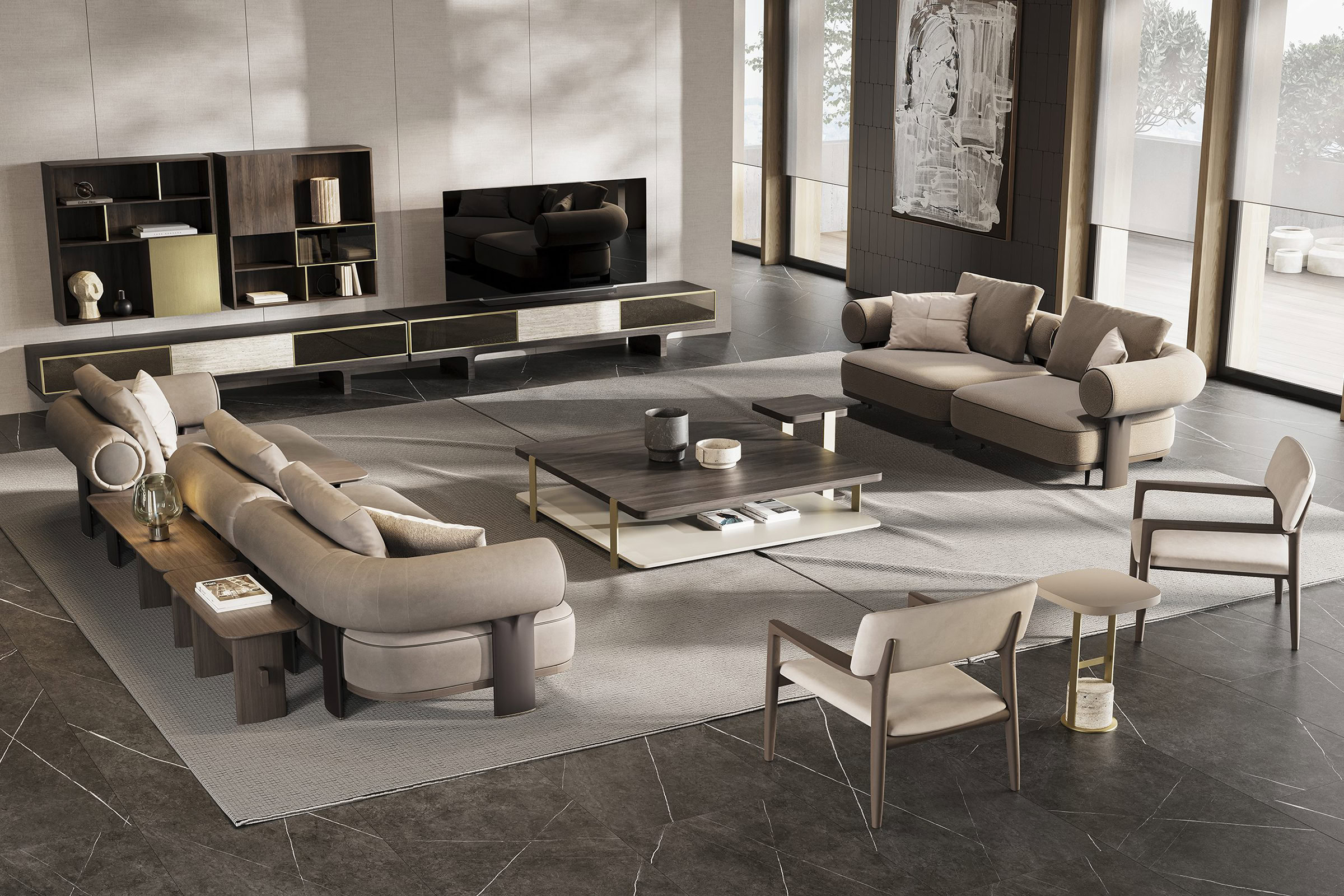 Perspective du canapé Kyoto dans un salon