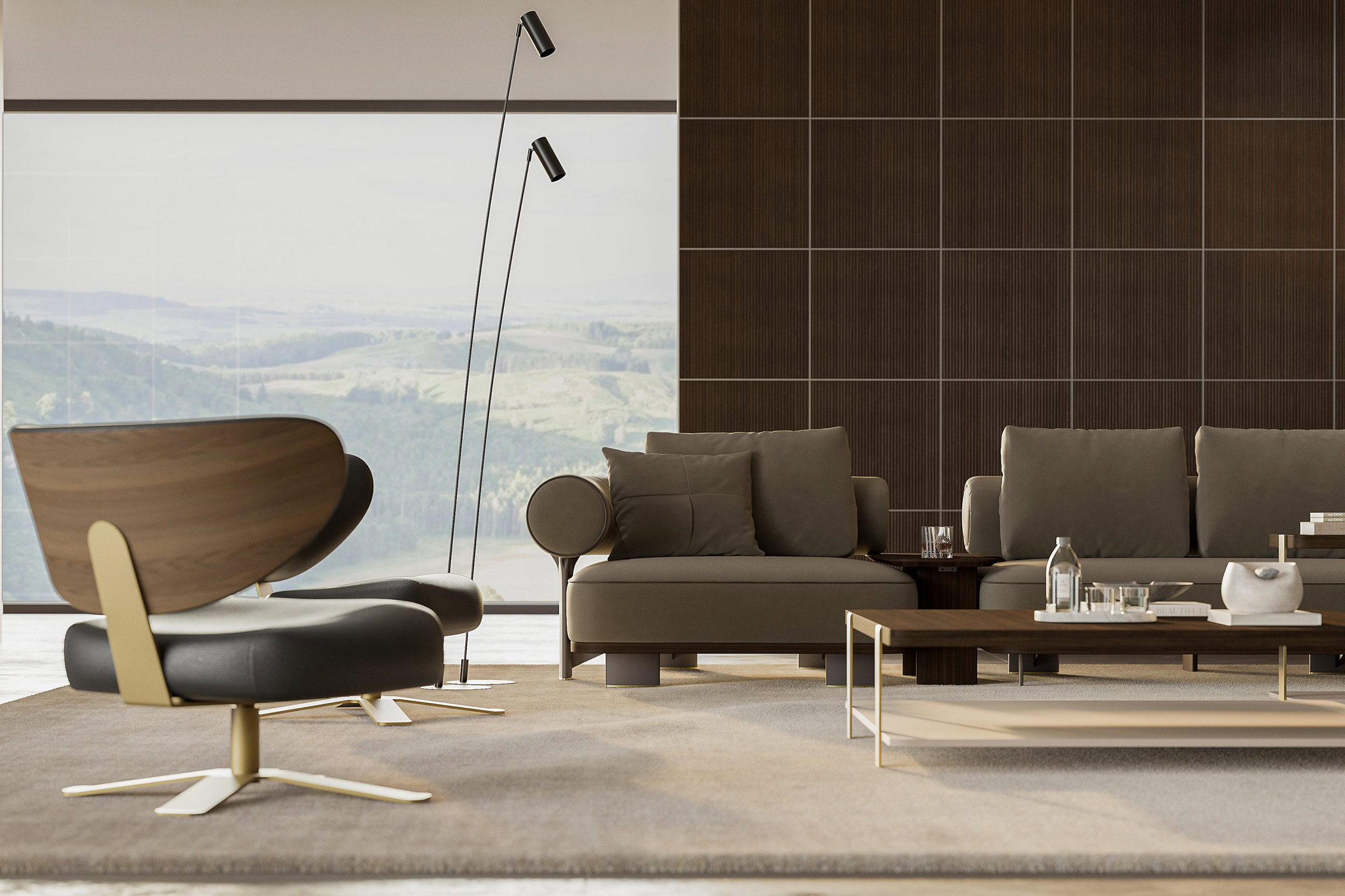 Vue de profil du canapé Kyoto