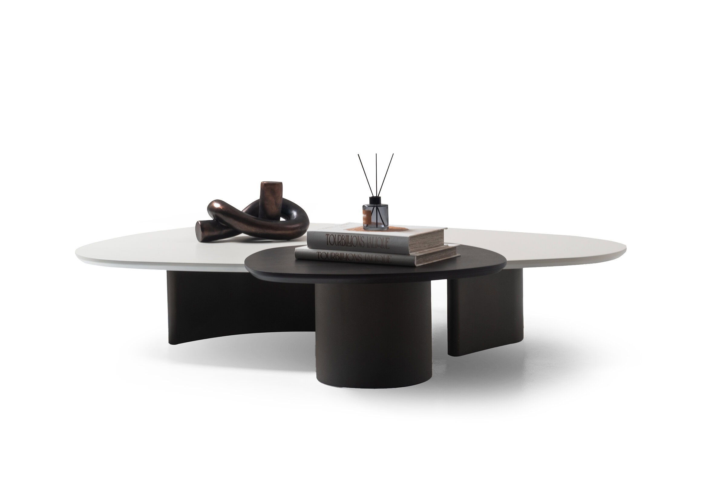 Vue de dessus du set de tables Lava