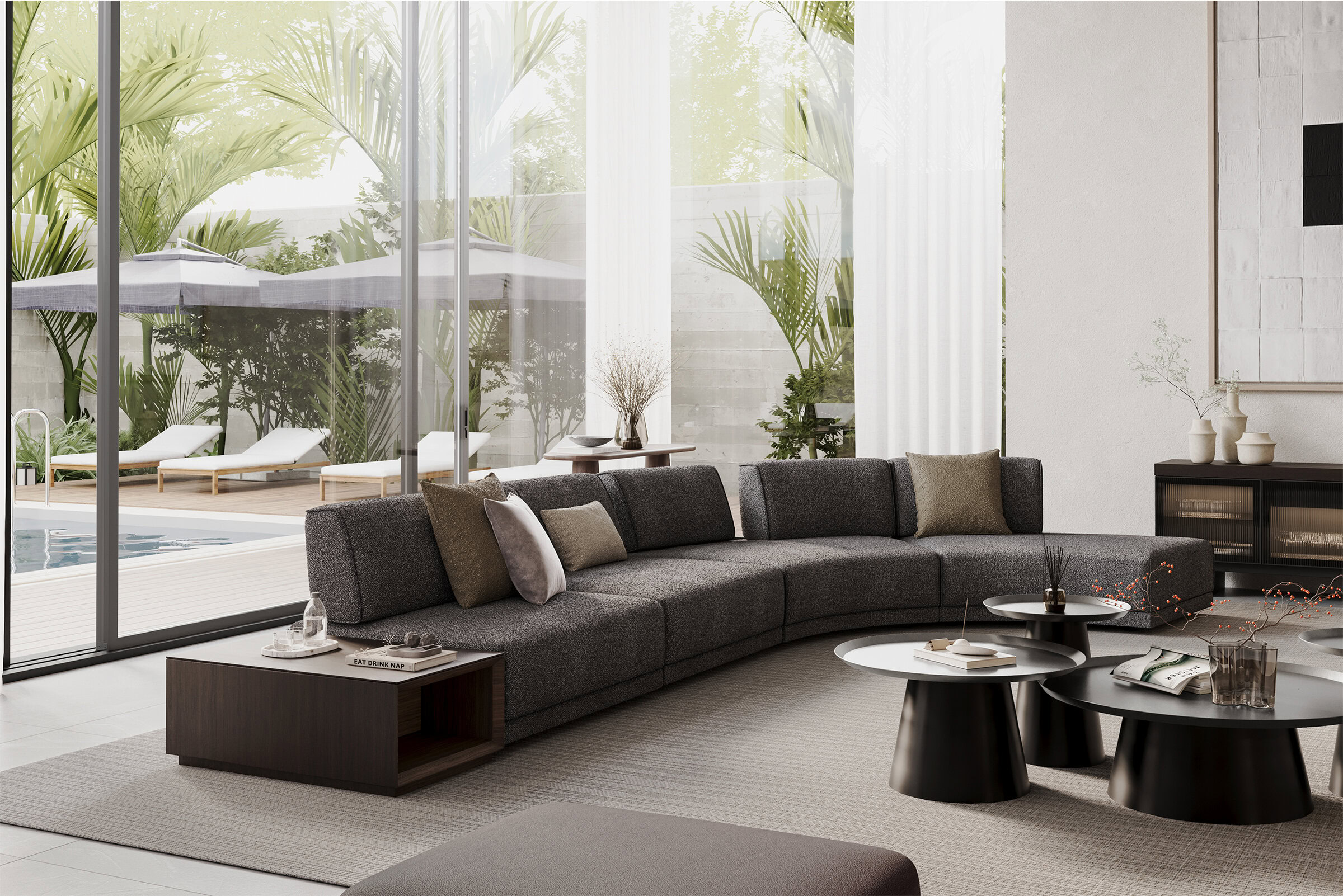 Perspective sur les modules du canapé Le Mans