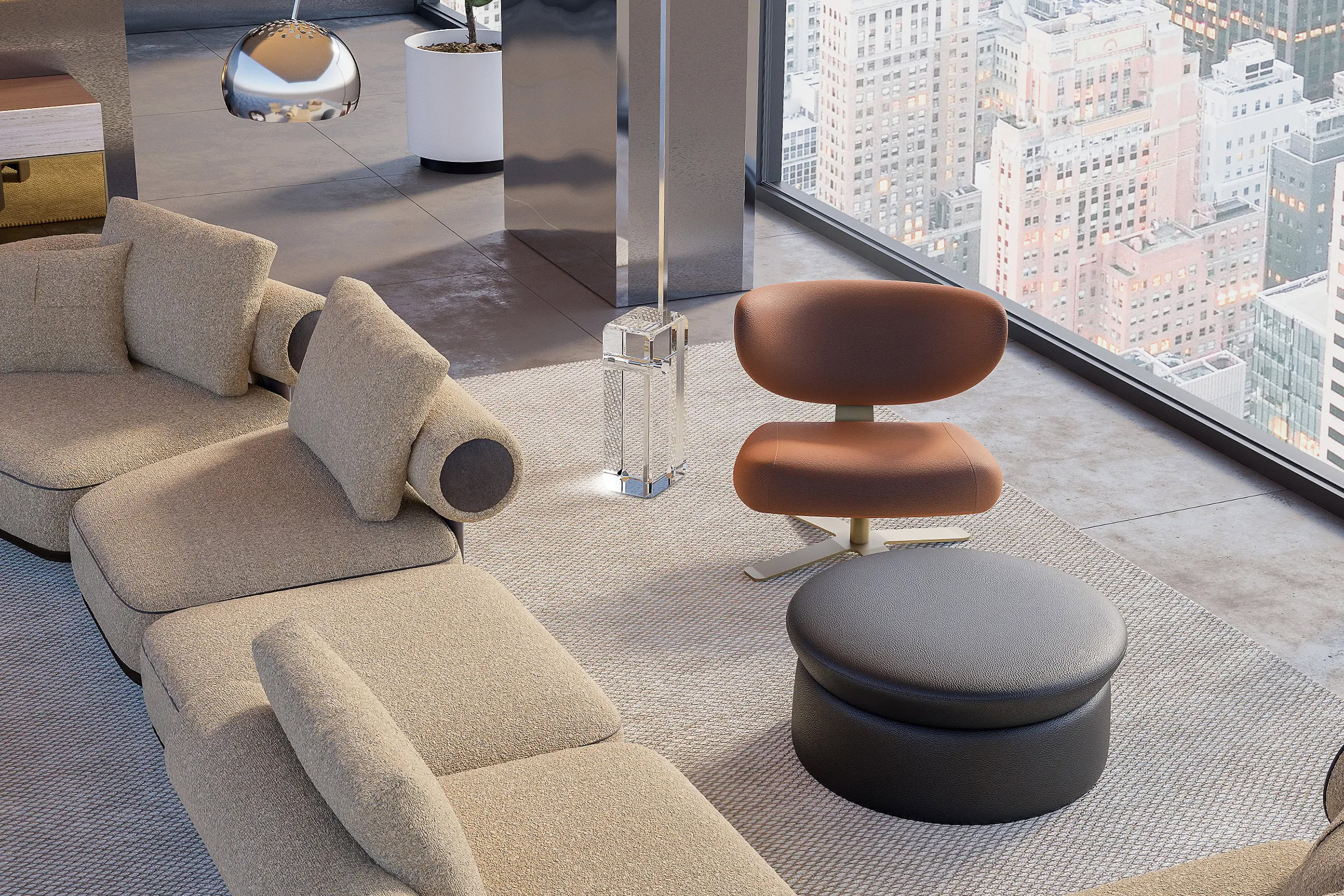 Fauteuil Leo dans un salon moderne