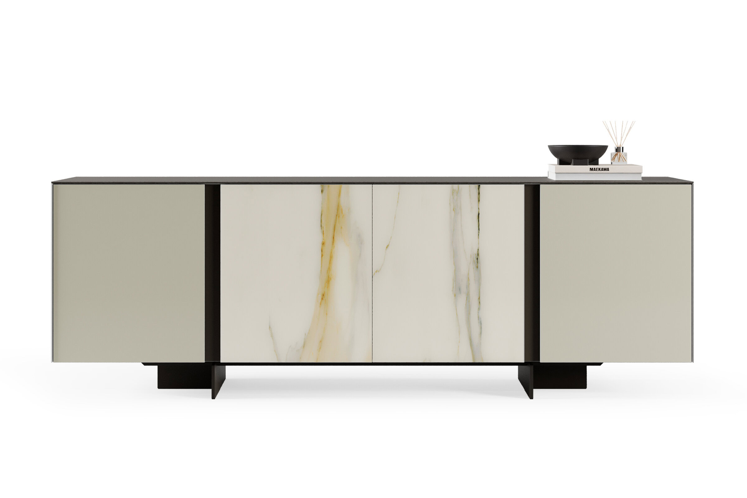 Buffet Linus sur fond blanc, vue de face