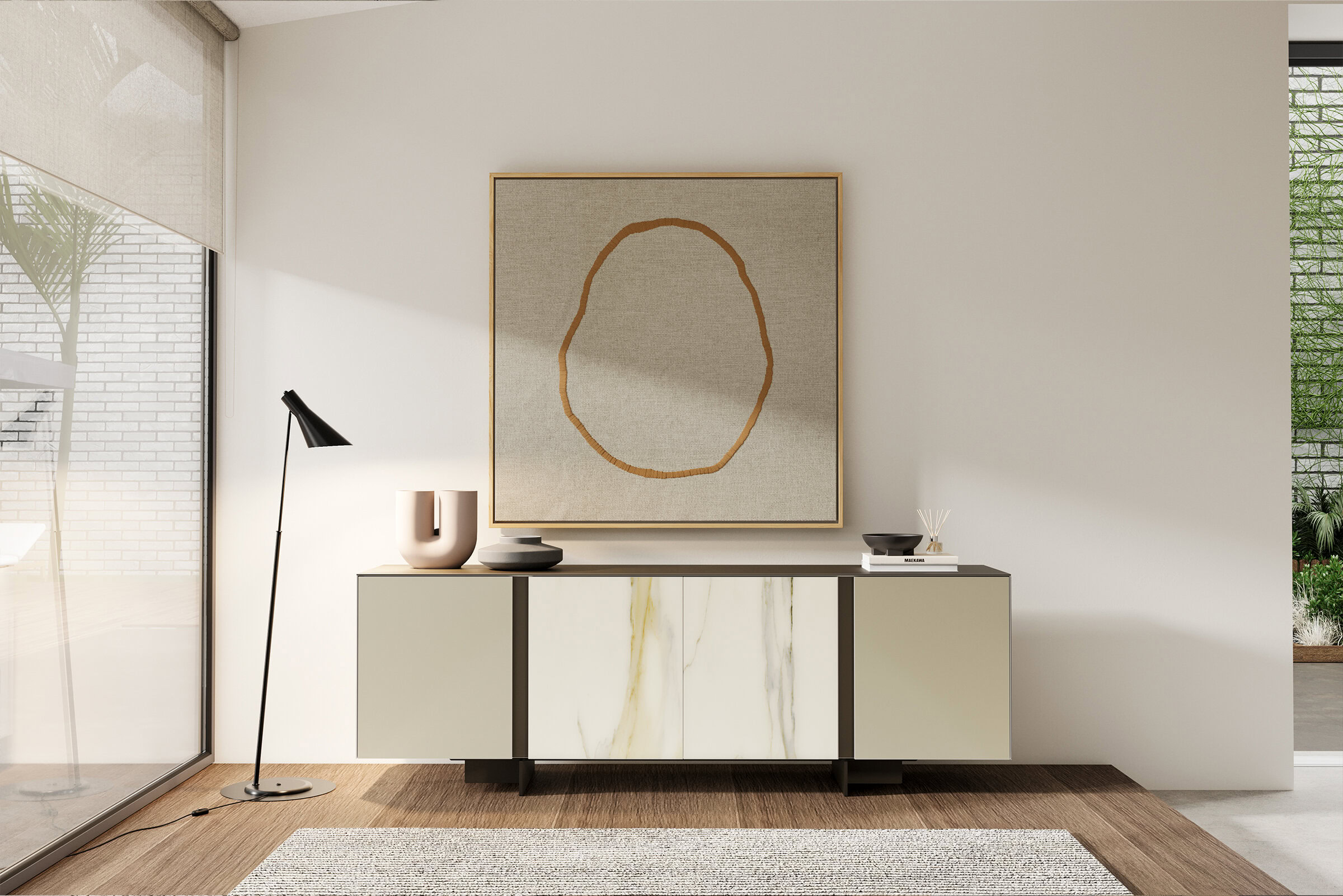 Détail du design du buffet Linus