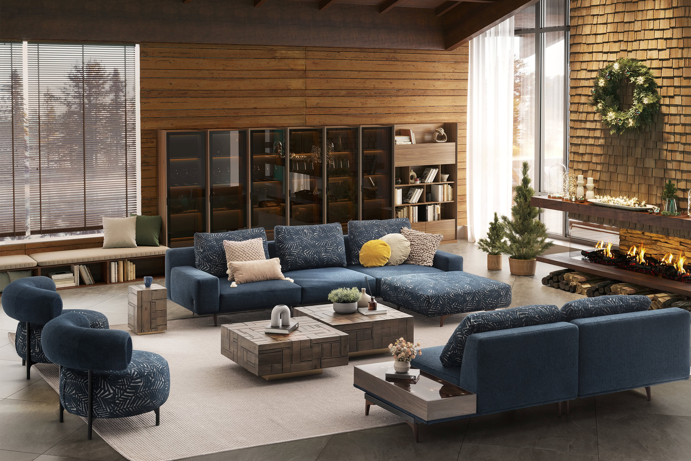 Canapé Loft avec module table basse en bois