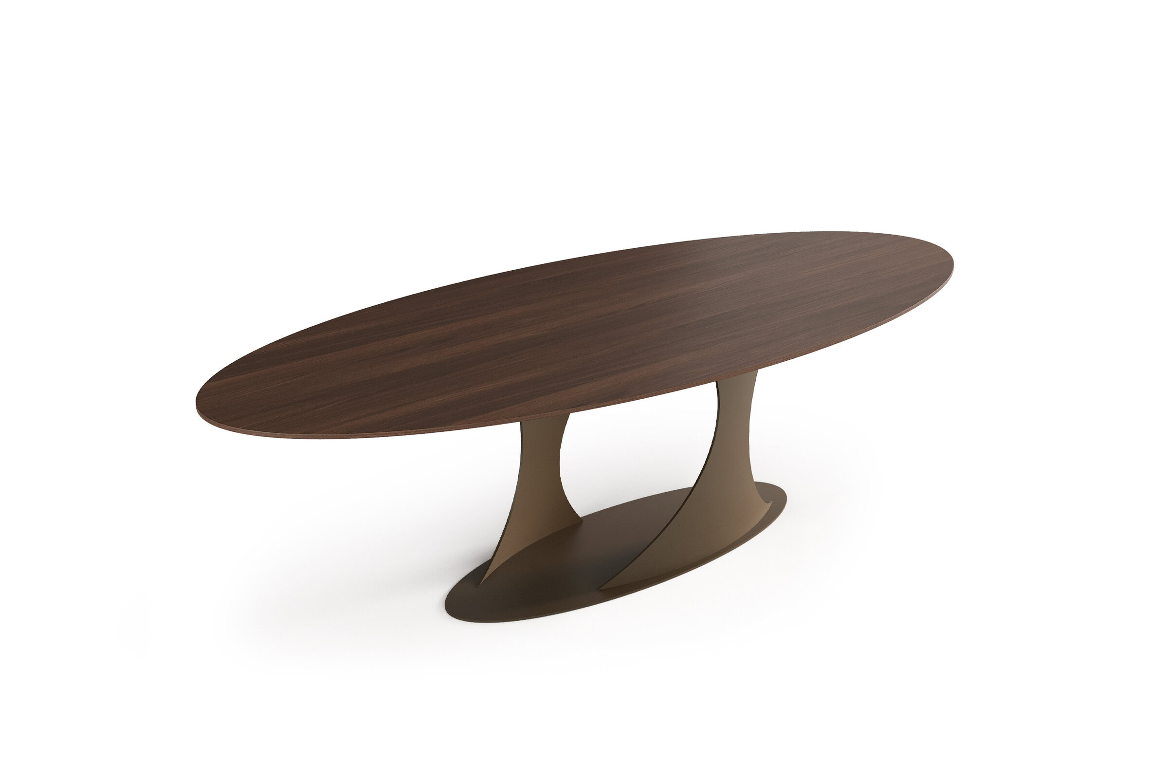 Table Boucle sur fond blanc, vue de trois-quarts