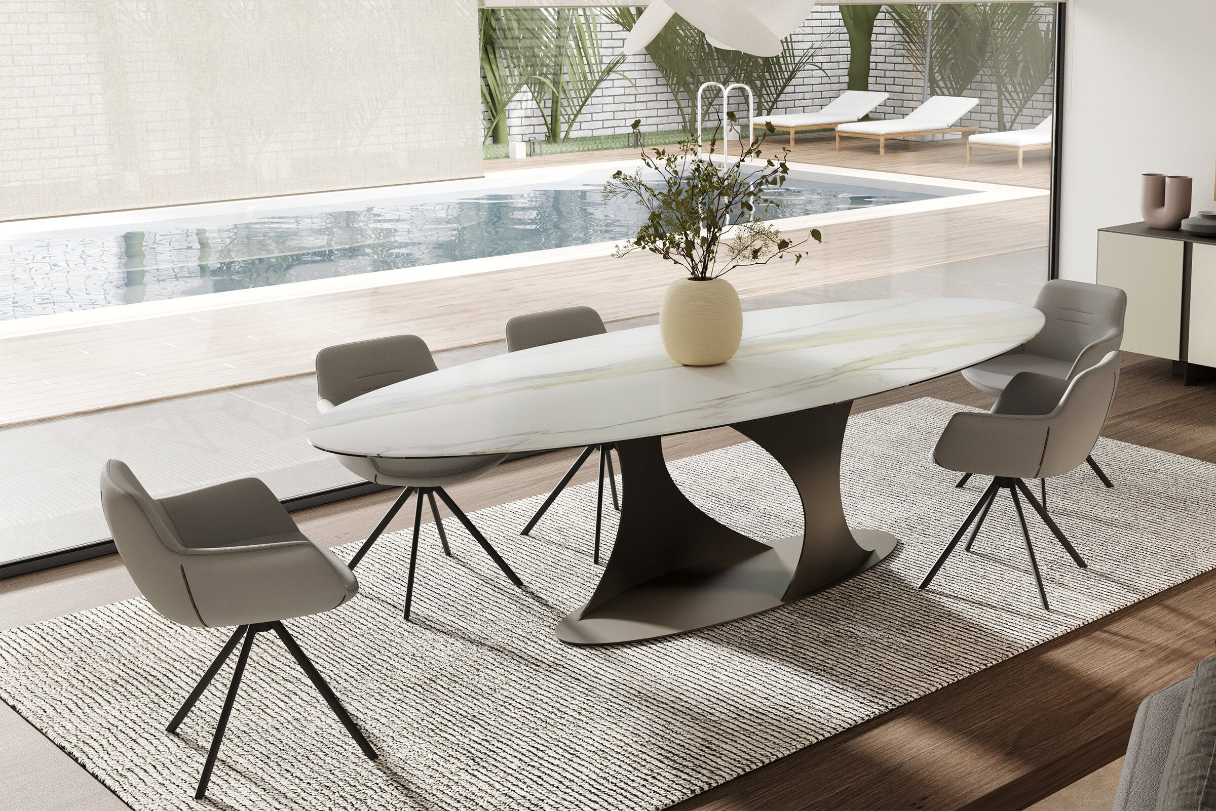 Détail du pied de la table Boucle