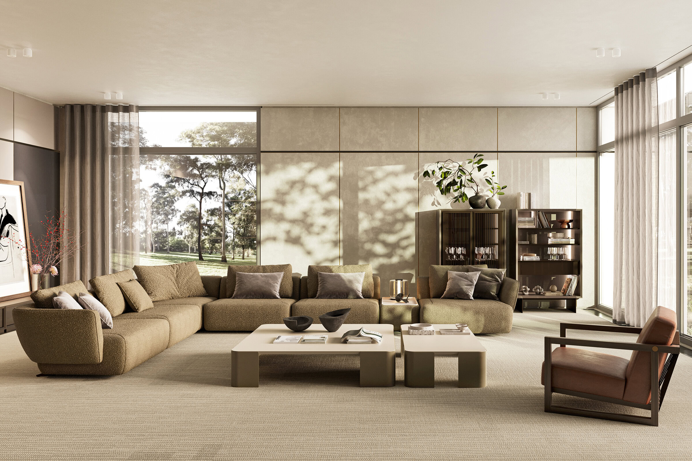 Ambiance chaleureuse avec le canapé Lugano marron