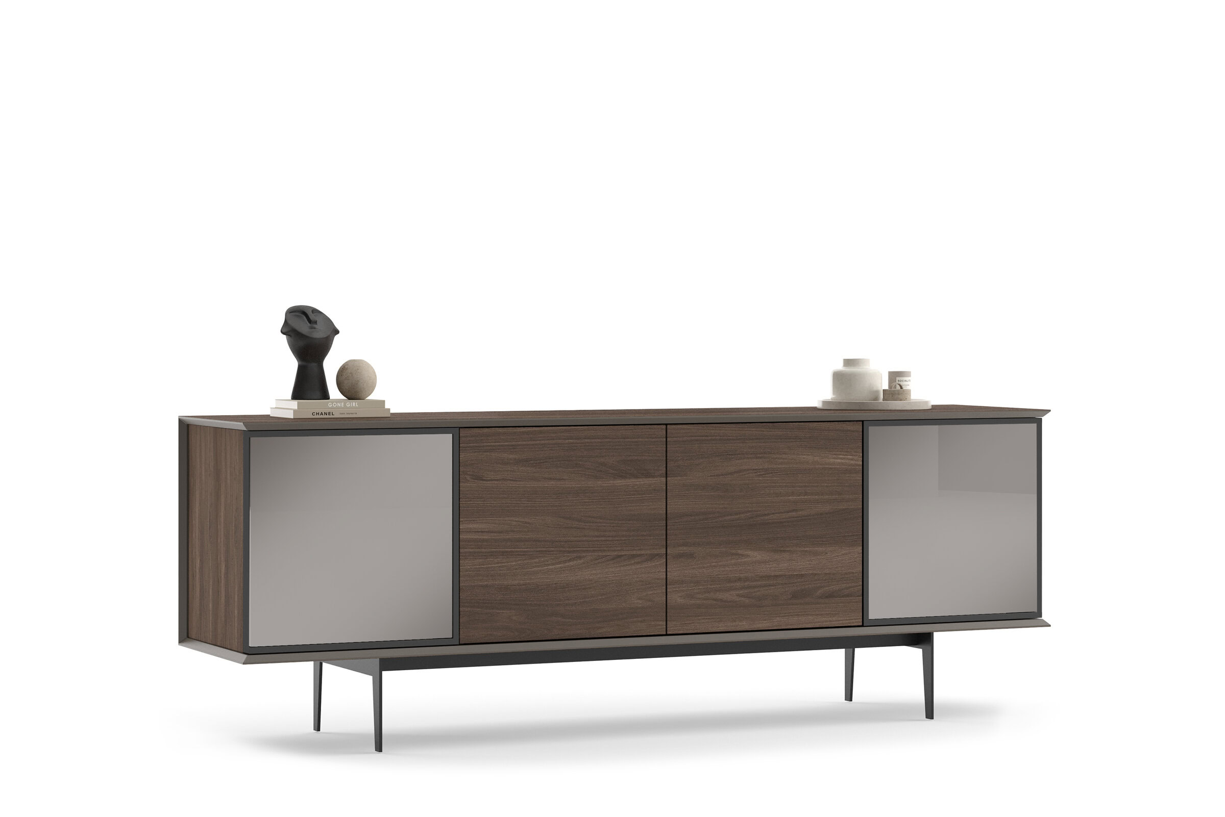 Buffet Luis sur fond blanc, vue de profil