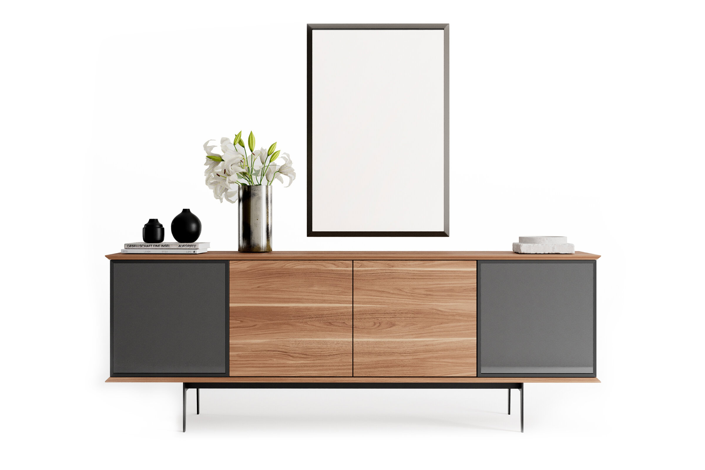 Buffet Luis sur fond blanc, vue arrière