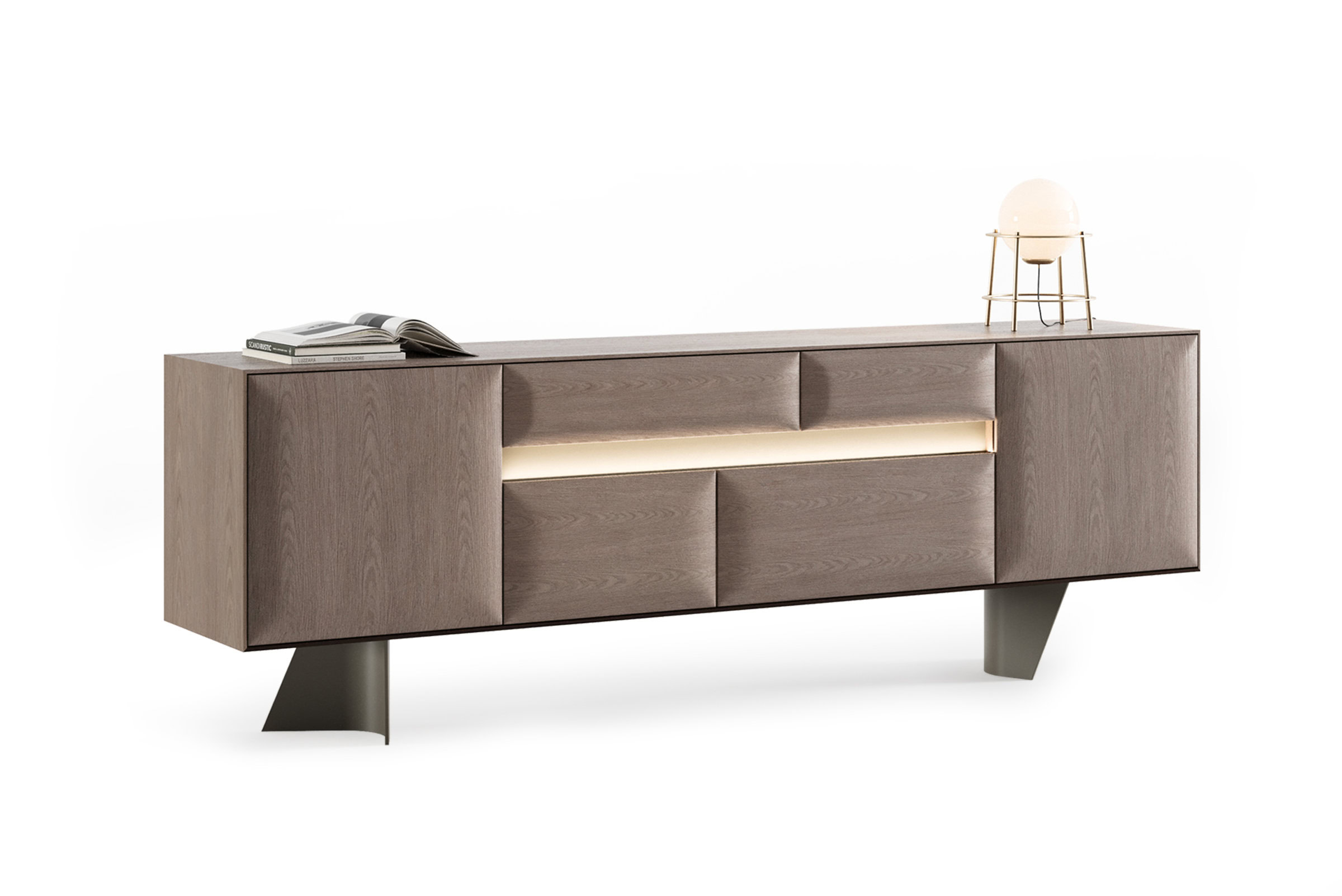 Buffet Madlen sur fond blanc, vue arrière