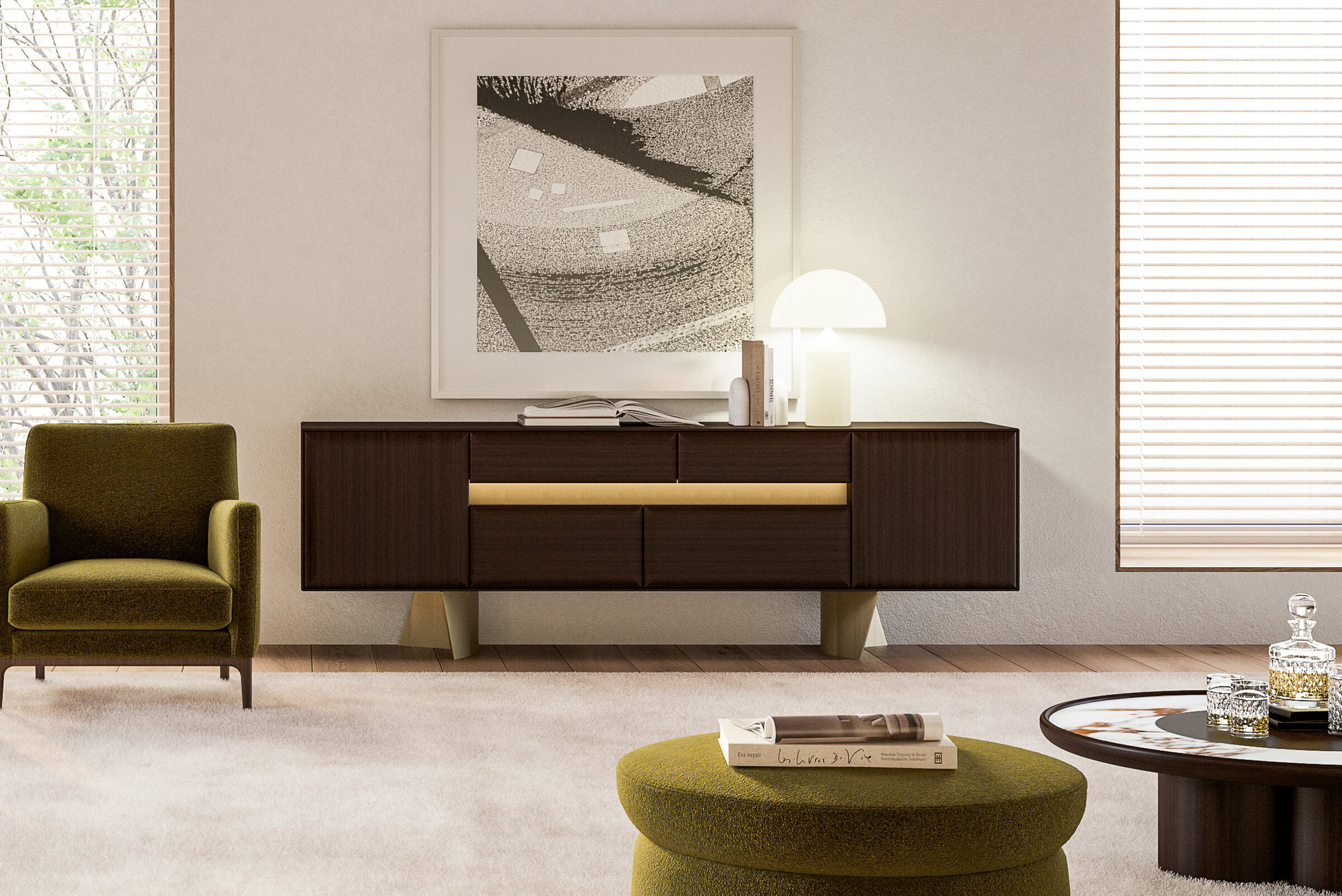 Vue détaillée du buffet Madlen