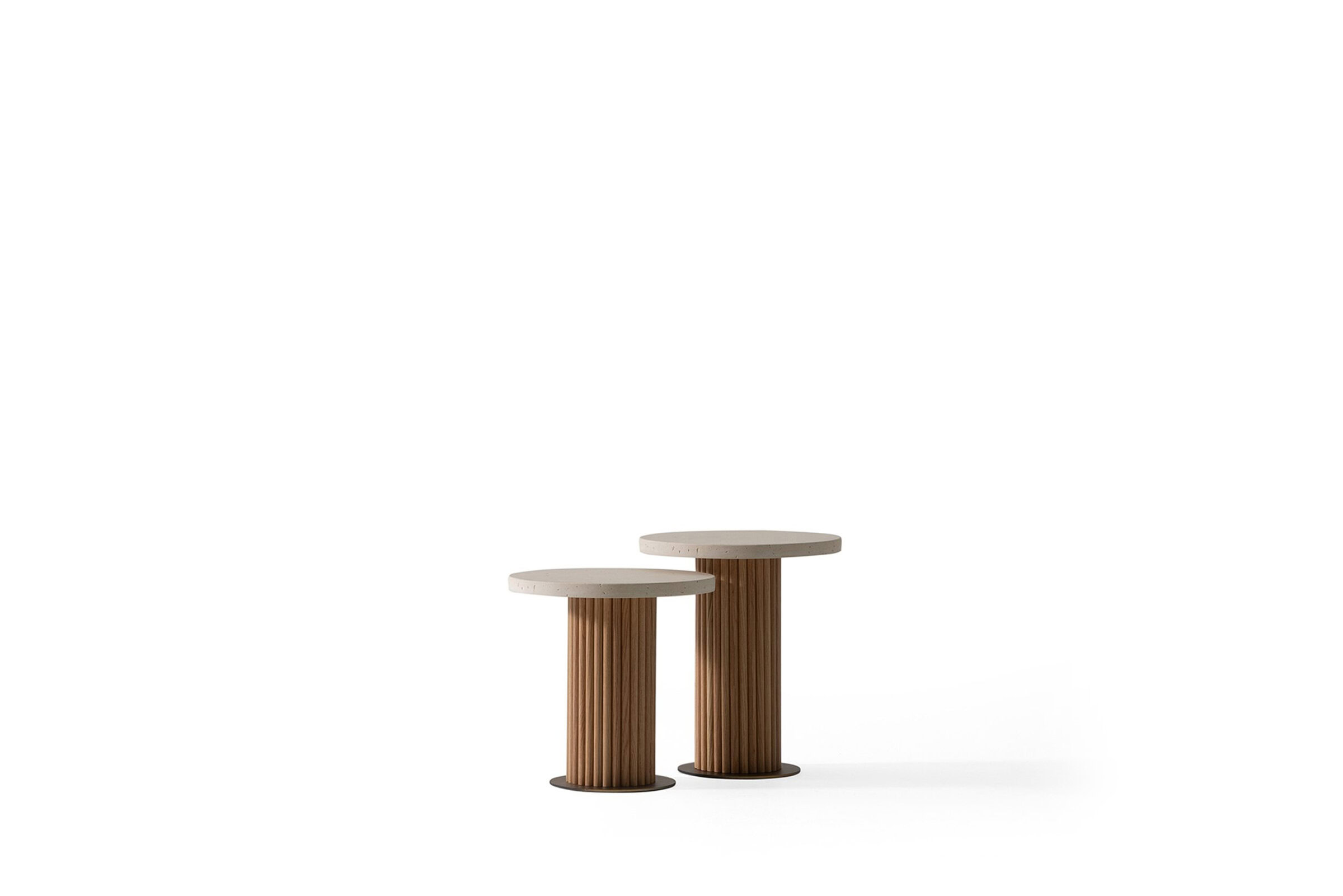 Tables d'appoint Melody sur fond blanc