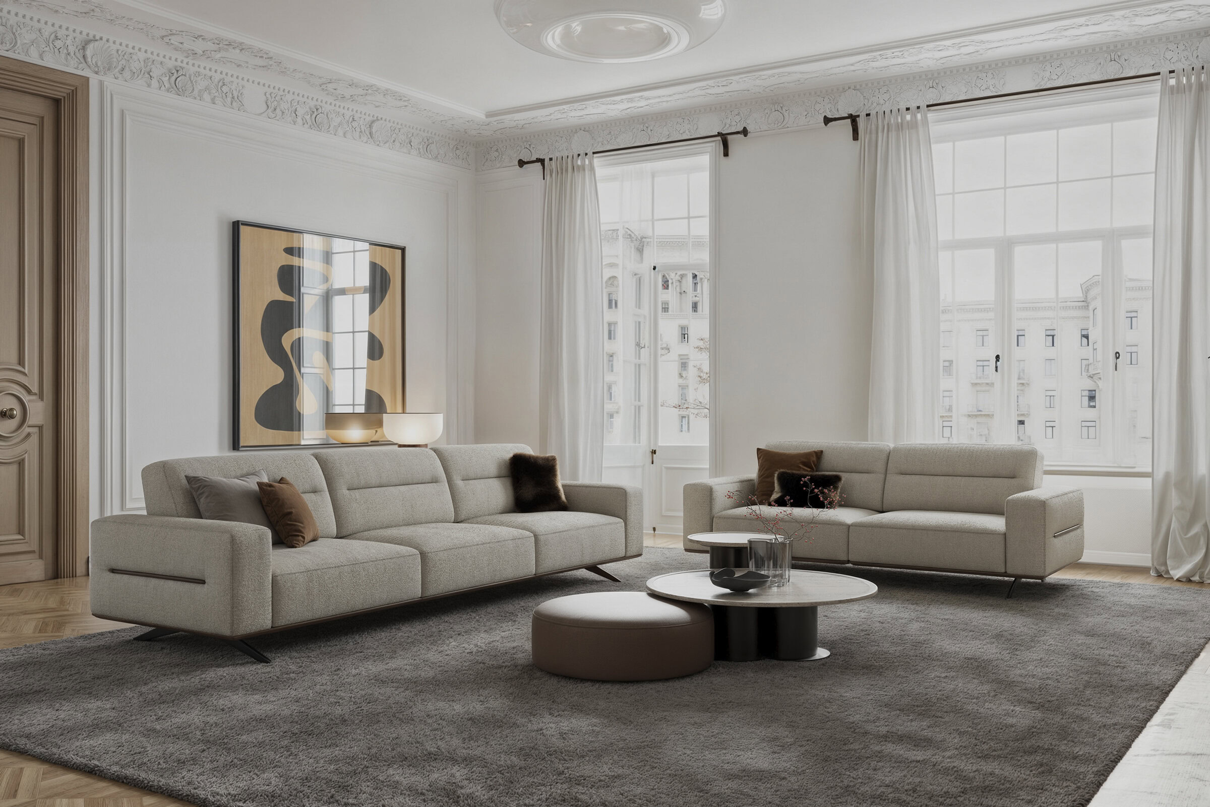 Set de tables Trio dans un salon chaleureux