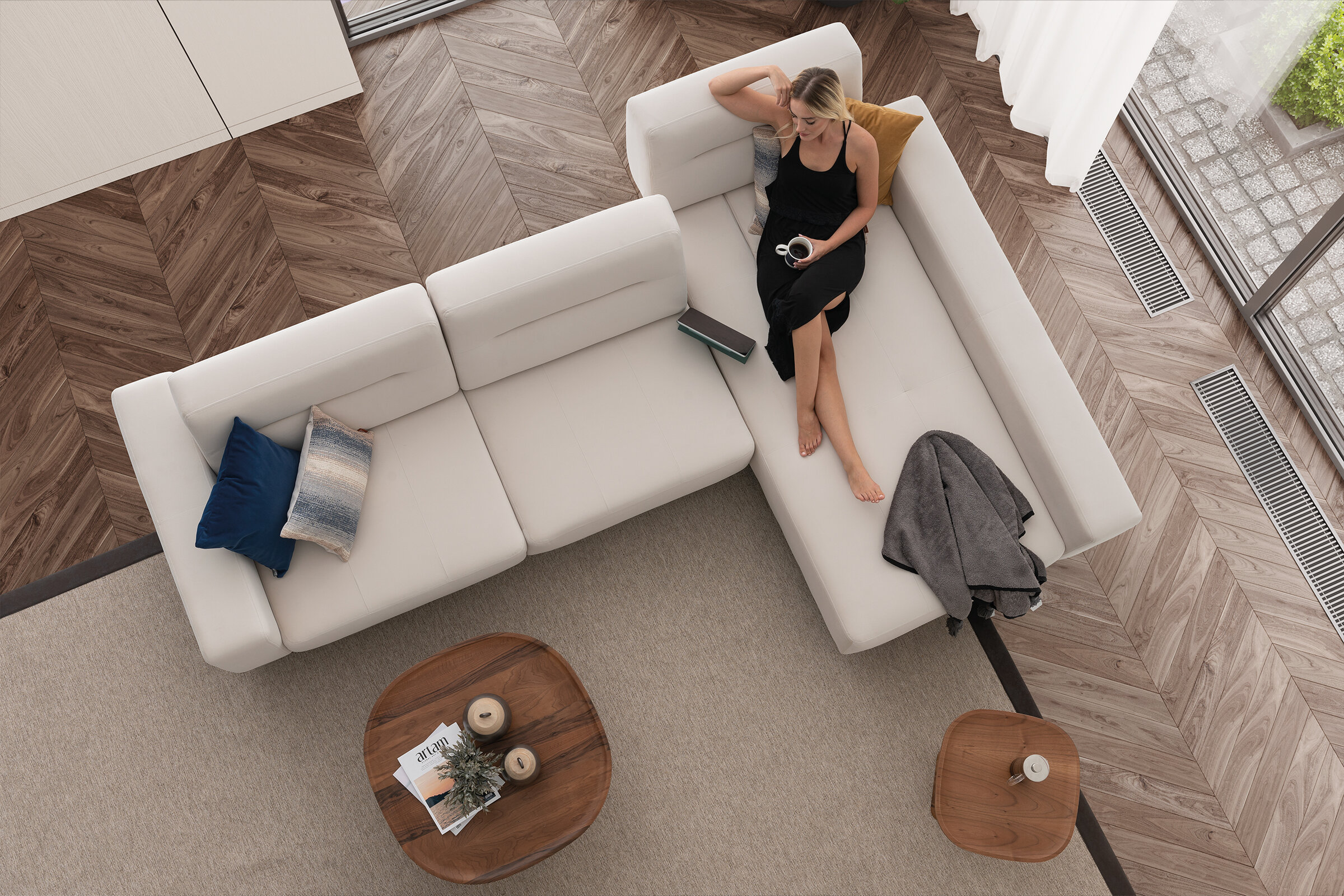 Détail sur le design du canapé Morocco