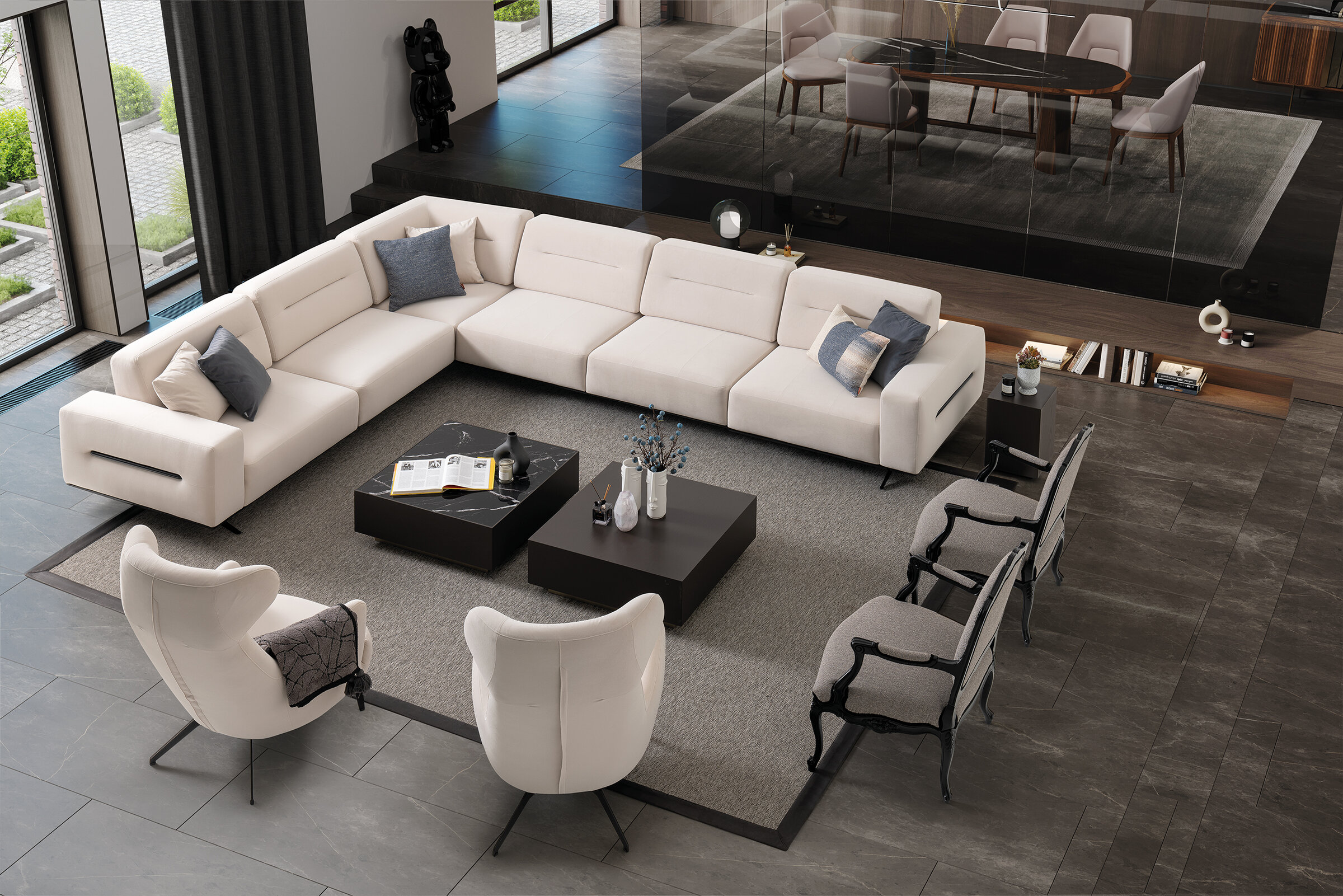 Ambiance salon avec canapé Morocco