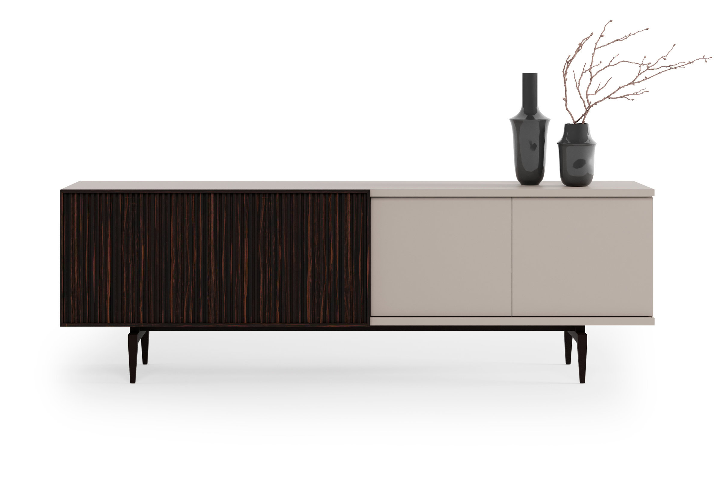 Buffet Nora sur fond blanc, vue de trois-quarts