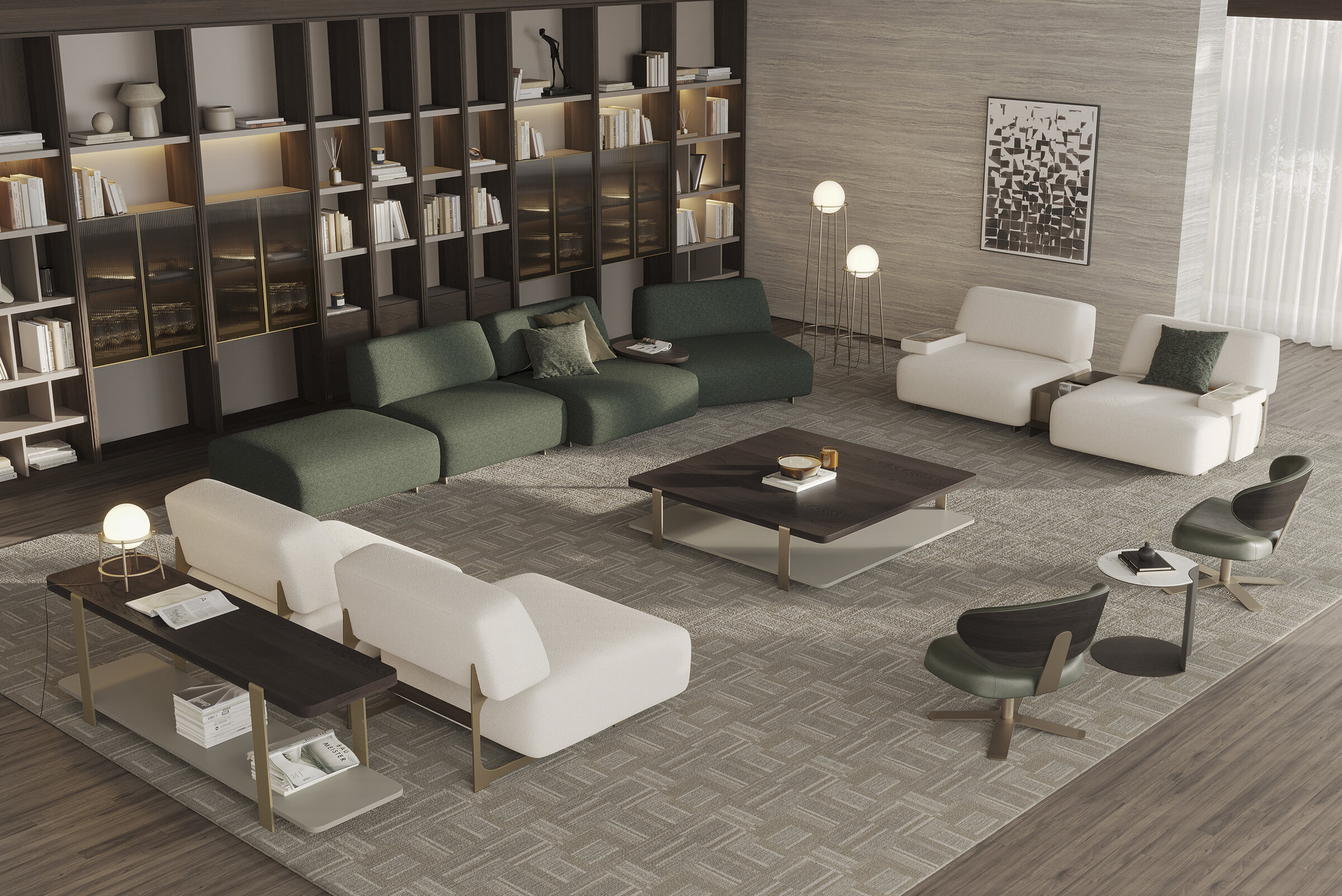 Vue d'ensemble de l'espace avec la table Hector