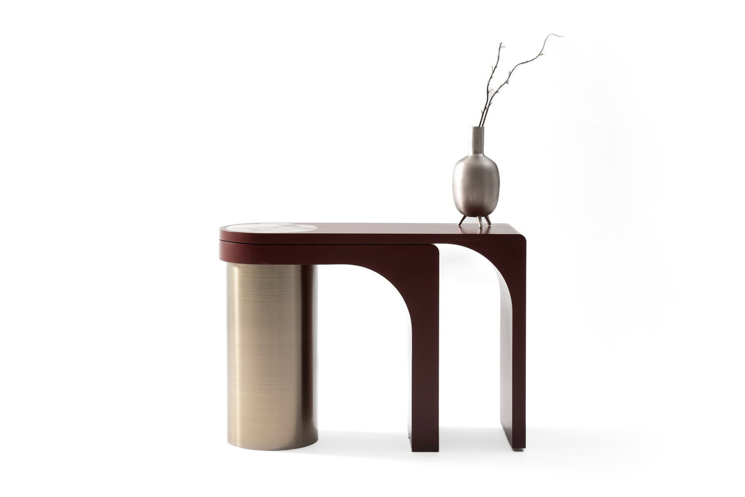 Table console Odin sur fond blanc, vue de face