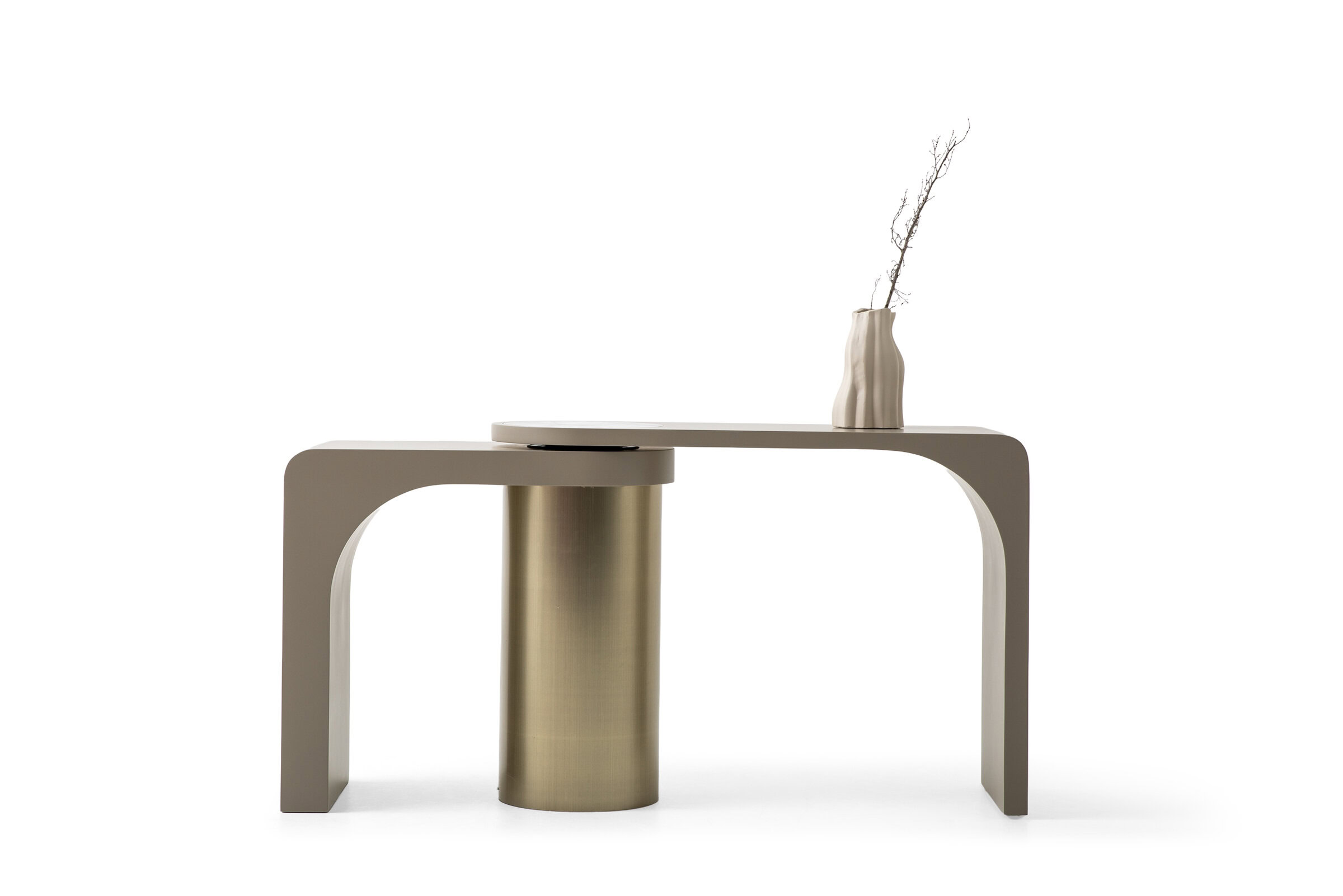 Table console Odin sur fond blanc, vue arrière