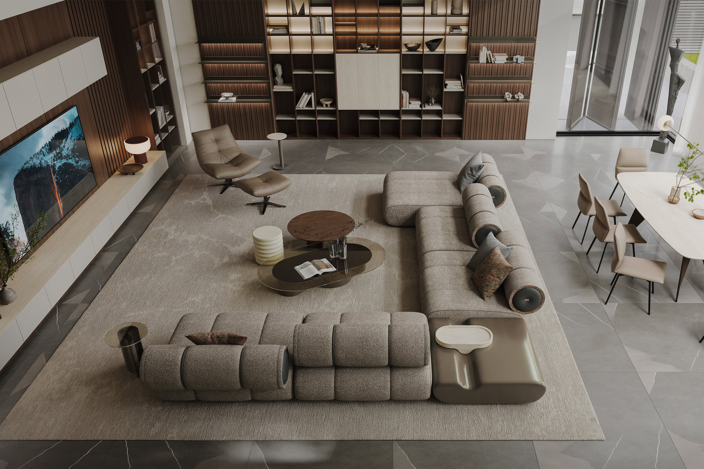 Set de tables basses Pera dans un salon moderne